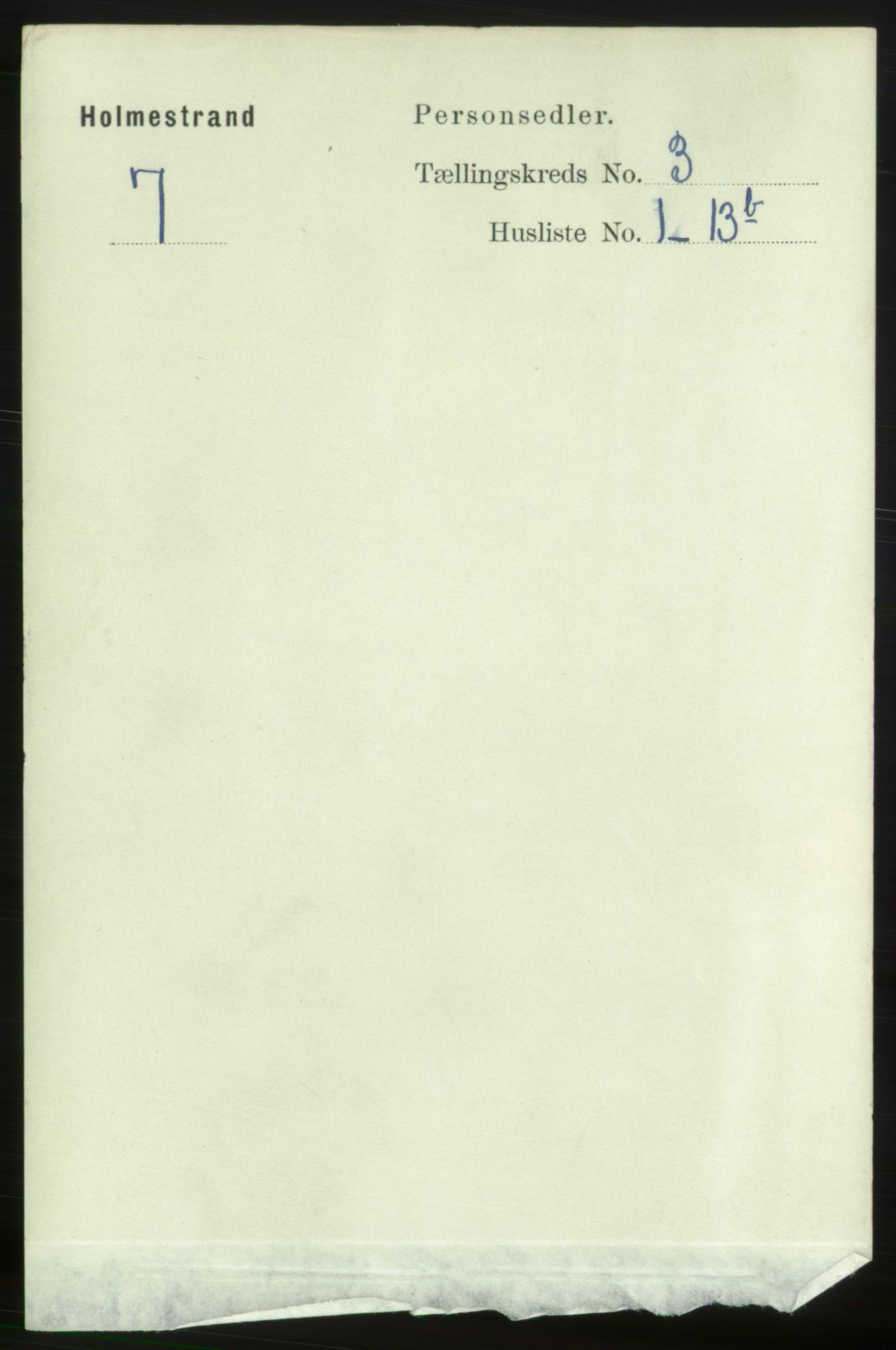 RA, 1891 census for 0702 Holmestrand, 1891, p. 1668