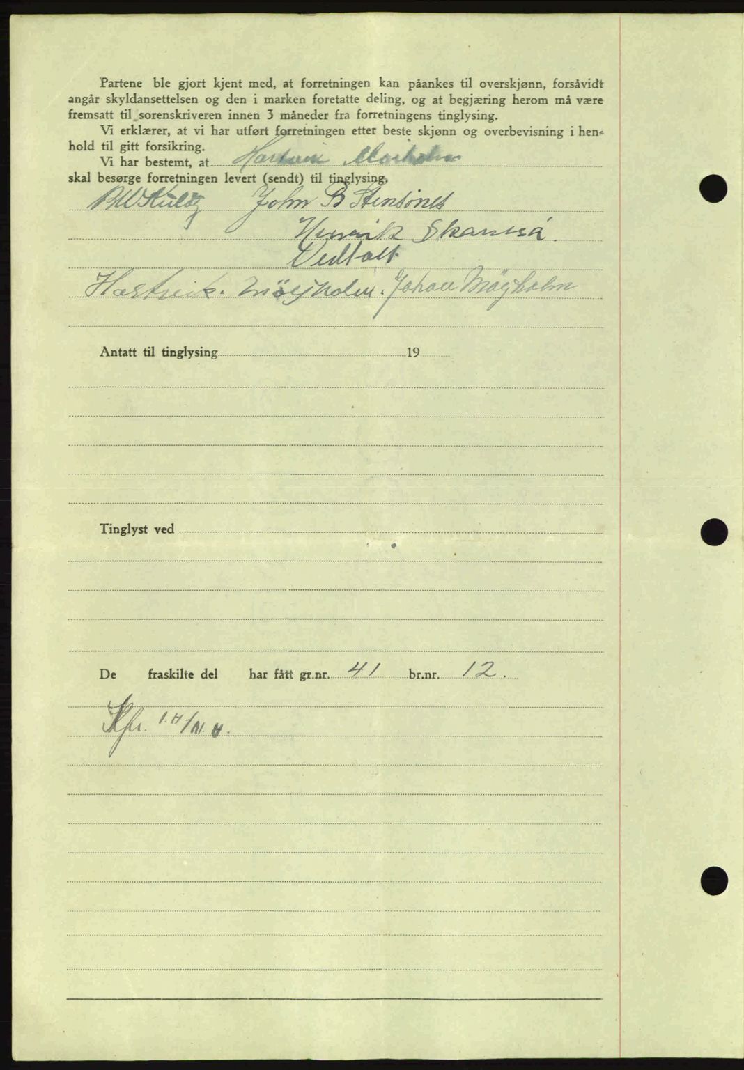 Nordmøre sorenskriveri, AV/SAT-A-4132/1/2/2Ca: Mortgage book no. A97, 1944-1944, Diary no: : 716/1944