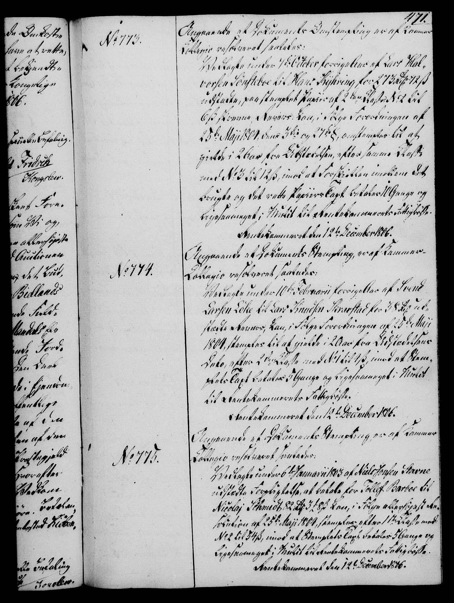 Rentekammeret, Kammerkanselliet, RA/EA-3111/G/Gg/Gga/L0018: Norsk ekspedisjonsprotokoll med register (merket RK 53.18), 1804-1806, p. 471