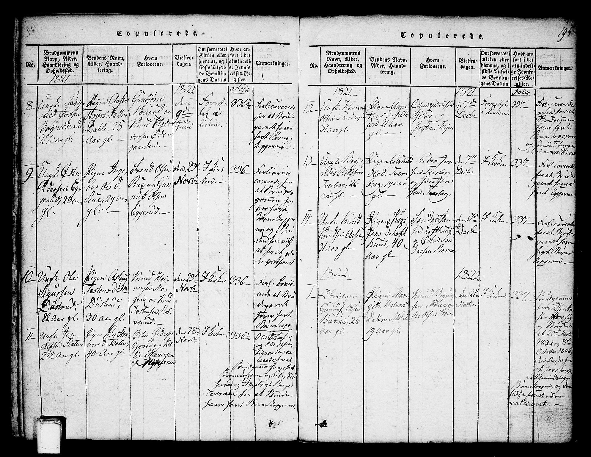 Tinn kirkebøker, SAKO/A-308/G/Ga/L0001: Parish register (copy) no. I 1, 1815-1850, p. 195