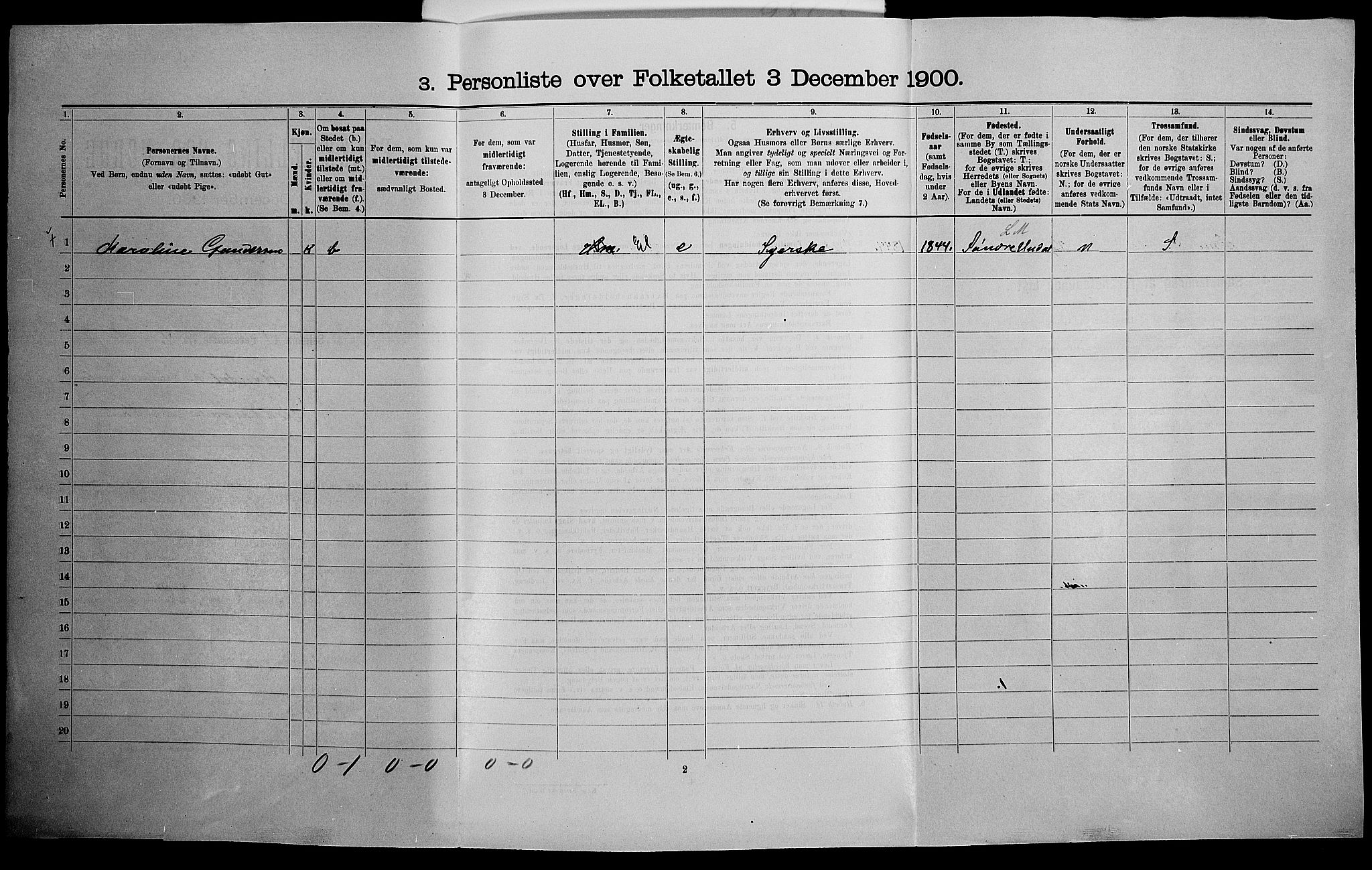 SAK, 1900 census for Mandal, 1900, p. 878