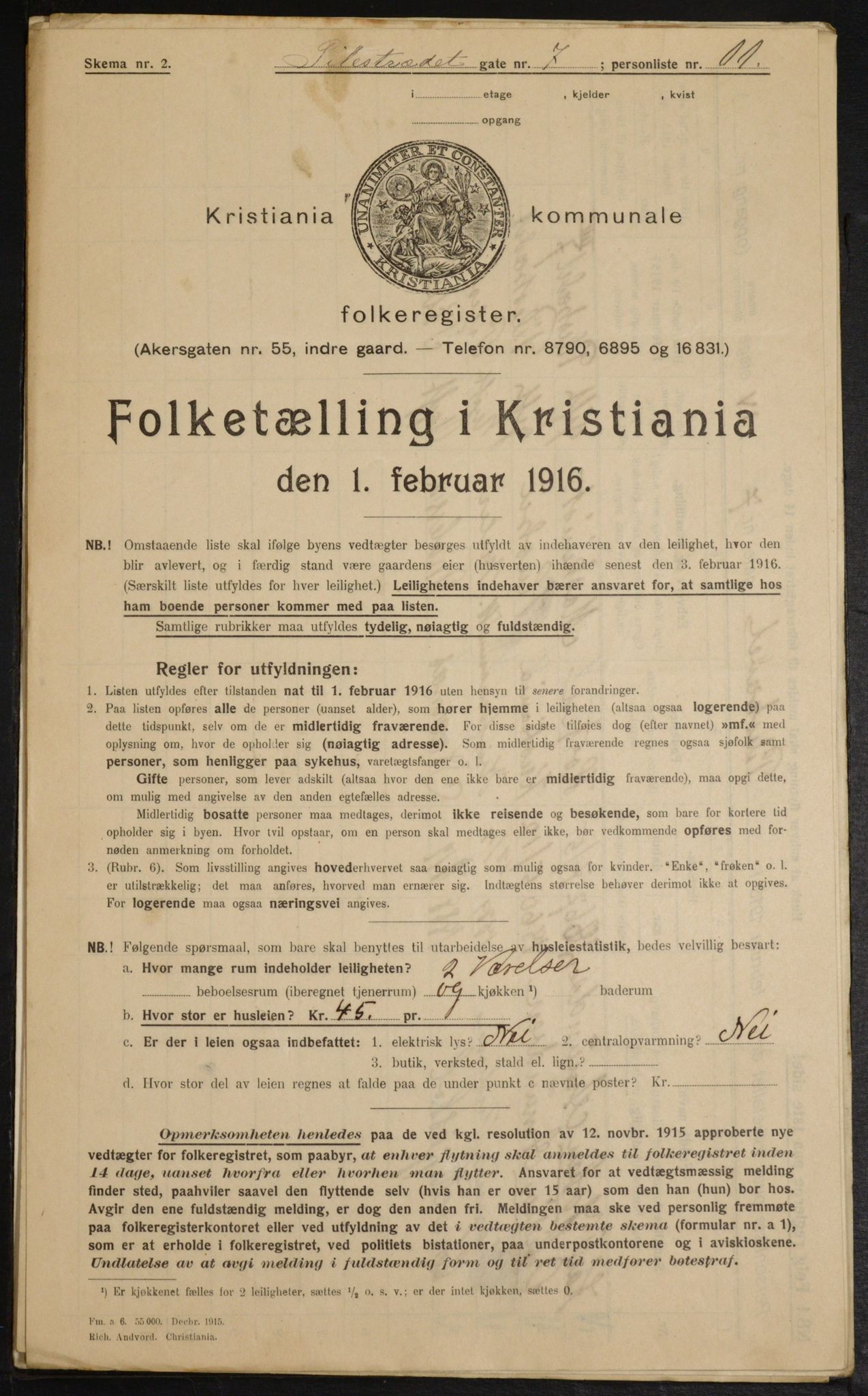 OBA, Municipal Census 1916 for Kristiania, 1916, p. 80755