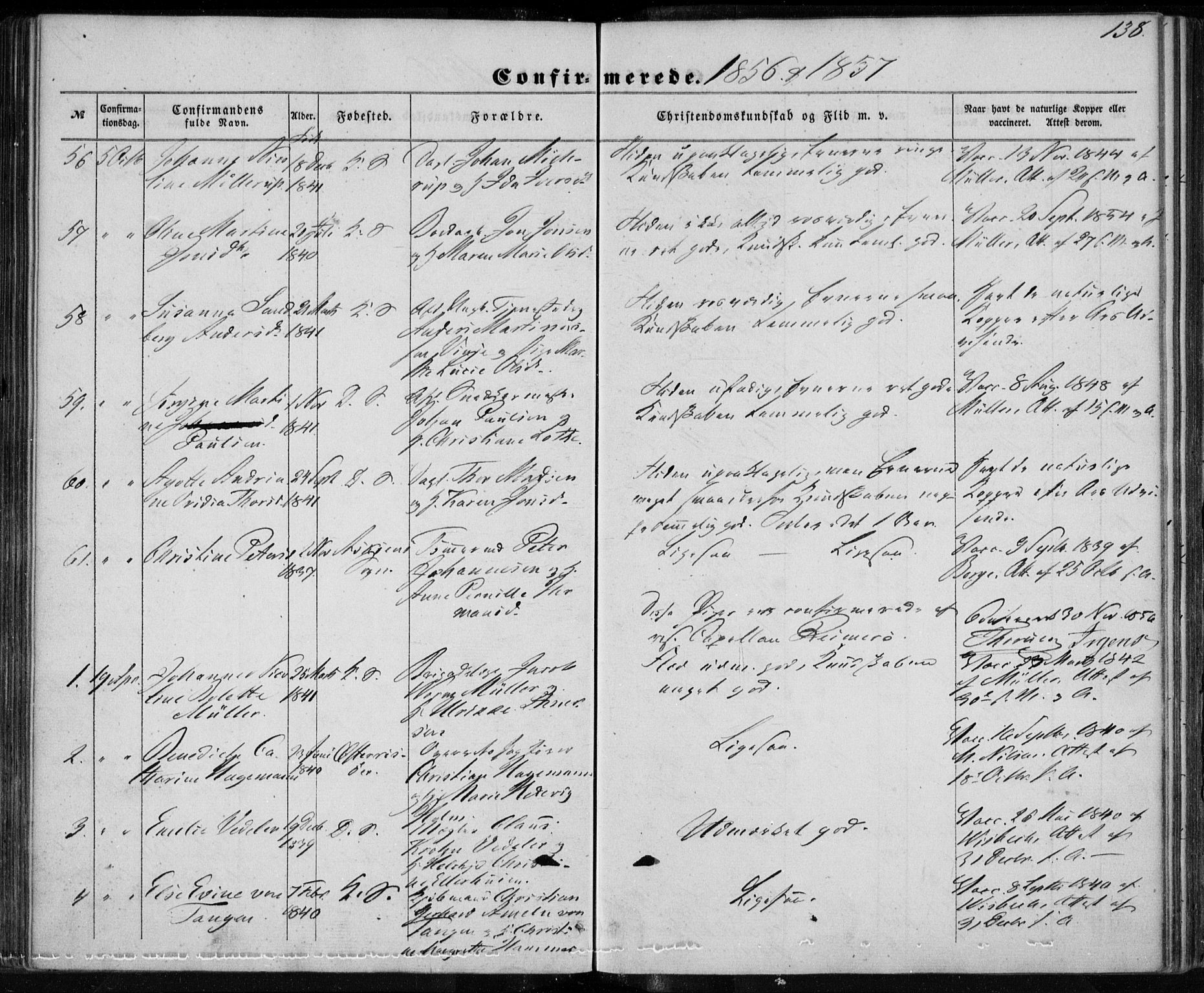 Korskirken sokneprestembete, SAB/A-76101/H/Haa/L0027: Parish register (official) no. C 3, 1854-1868, p. 138