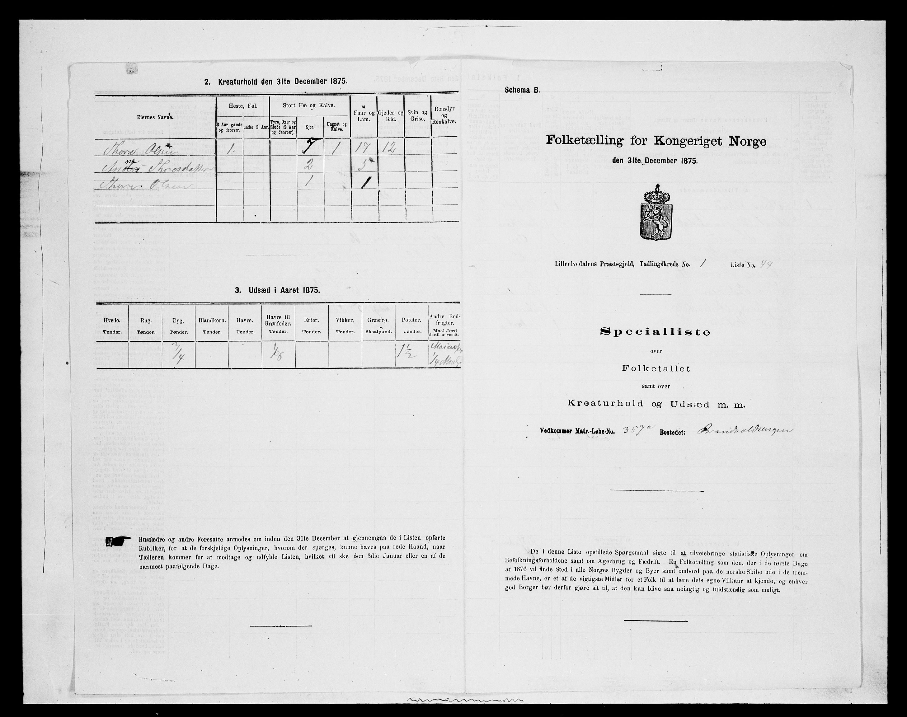 SAH, 1875 census for 0438P Lille Elvedalen, 1875, p. 211