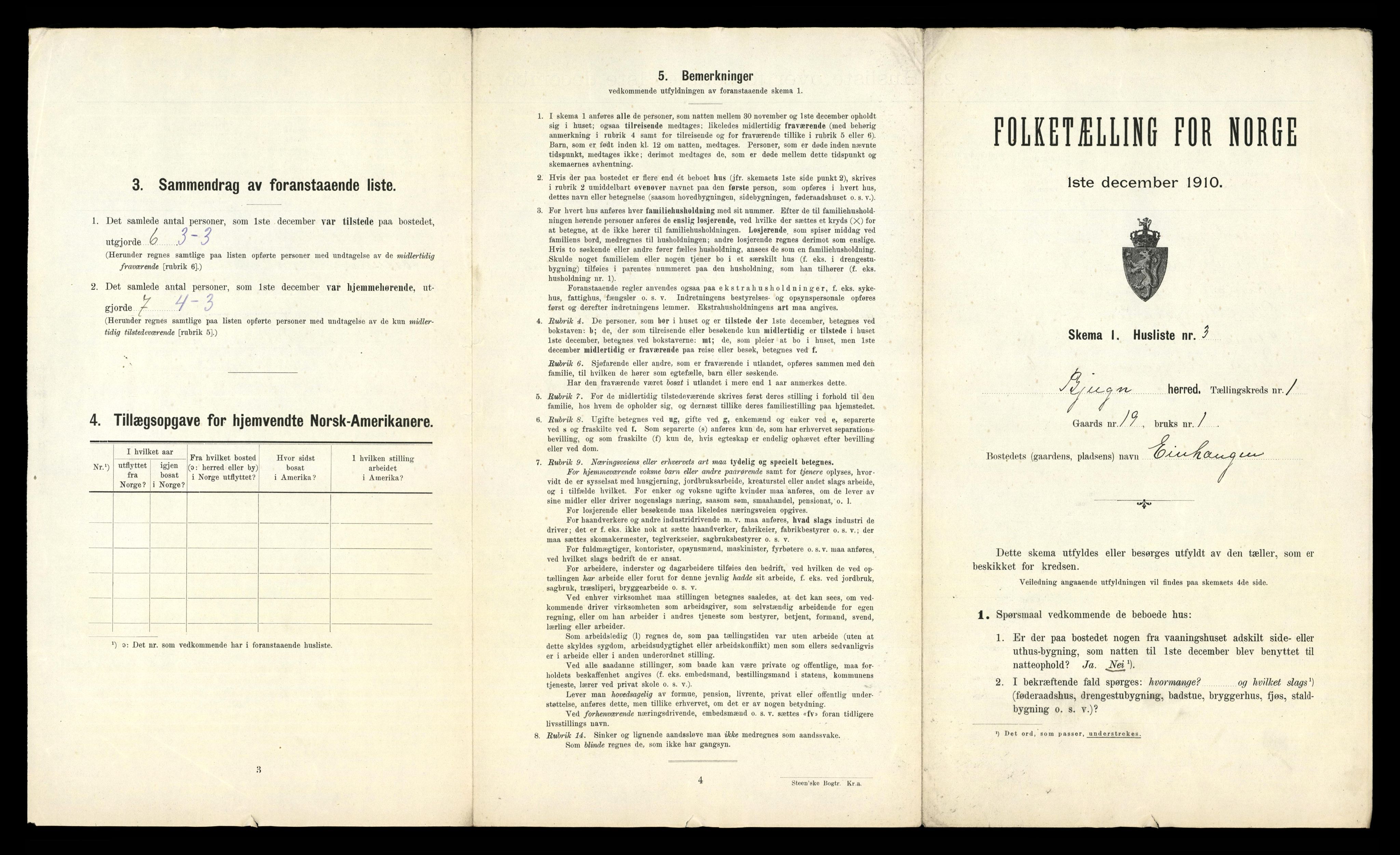 RA, 1910 census for Bjugn, 1910, p. 19