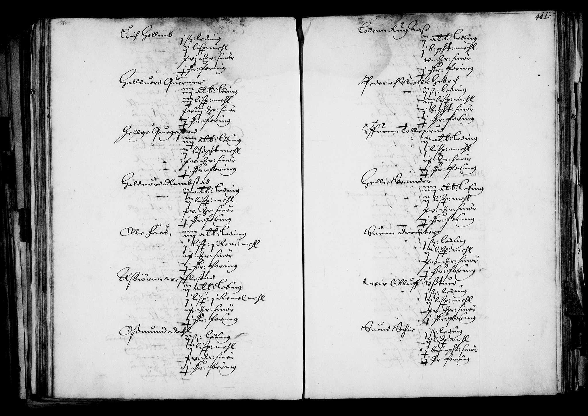 Rentekammeret inntil 1814, Realistisk ordnet avdeling, AV/RA-EA-4070/N/Na/L0001: [XI f]: Akershus stifts jordebok, 1652, p. 480b-481a