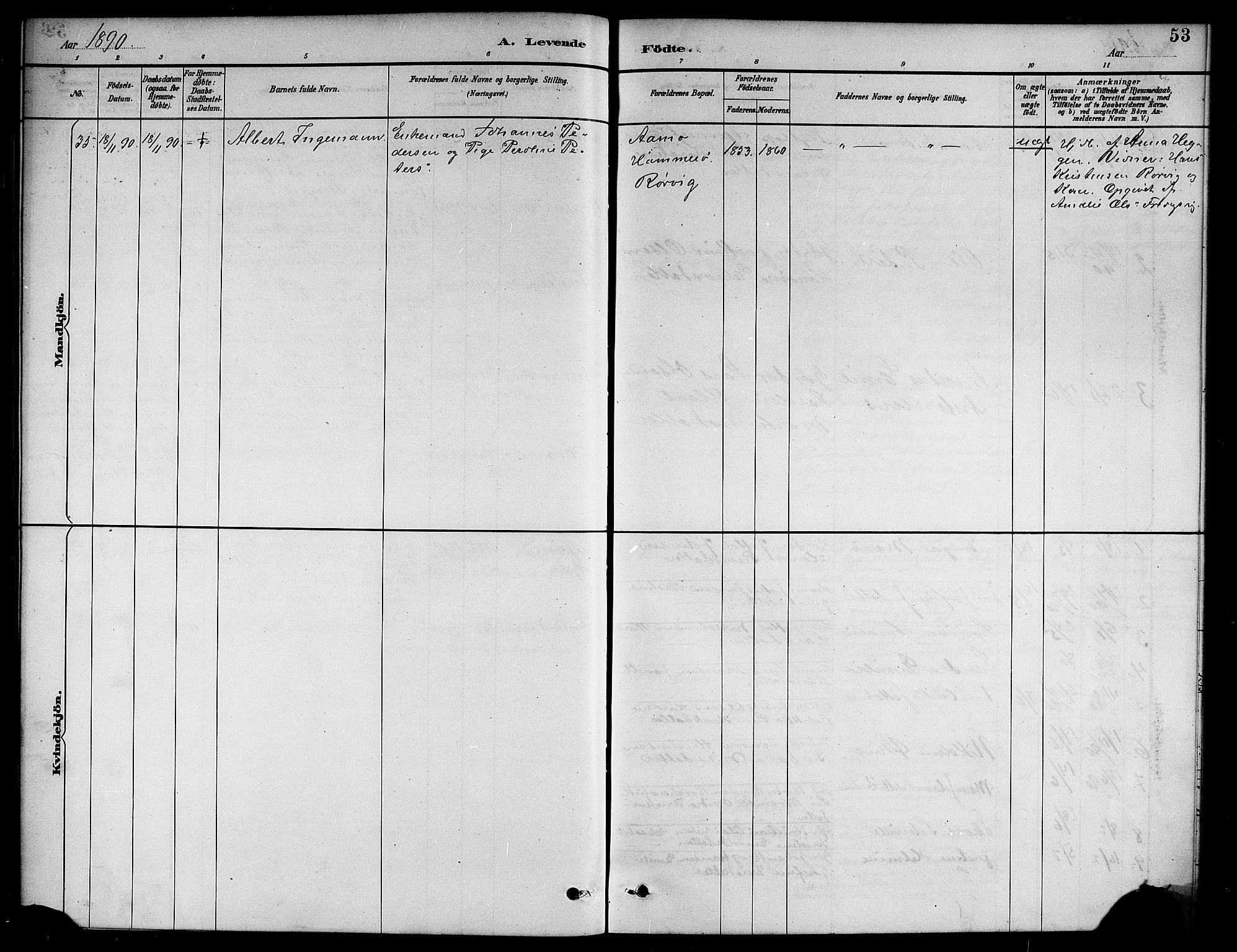 Ministerialprotokoller, klokkerbøker og fødselsregistre - Nordland, AV/SAT-A-1459/861/L0876: Parish register (copy) no. 861C02, 1887-1903, p. 53