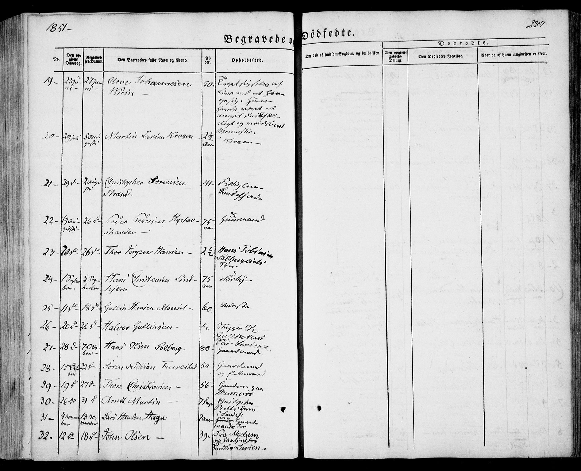 Sandar kirkebøker, SAKO/A-243/F/Fa/L0006: Parish register (official) no. 6, 1847-1860, p. 287