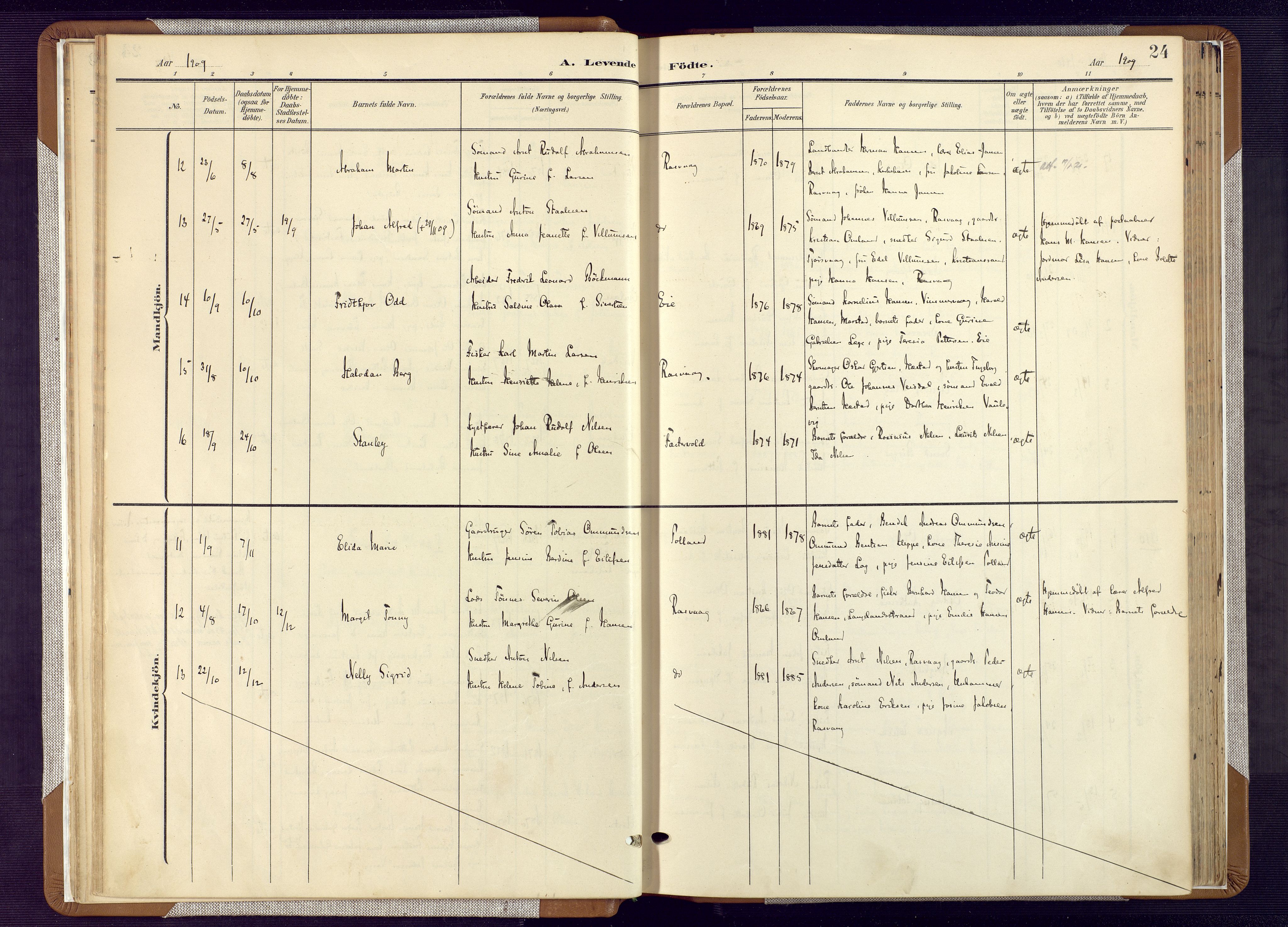 Flekkefjord sokneprestkontor, AV/SAK-1111-0012/F/Fa/Fab/L0007: Parish register (official) no. A 7, 1902-1921, p. 24