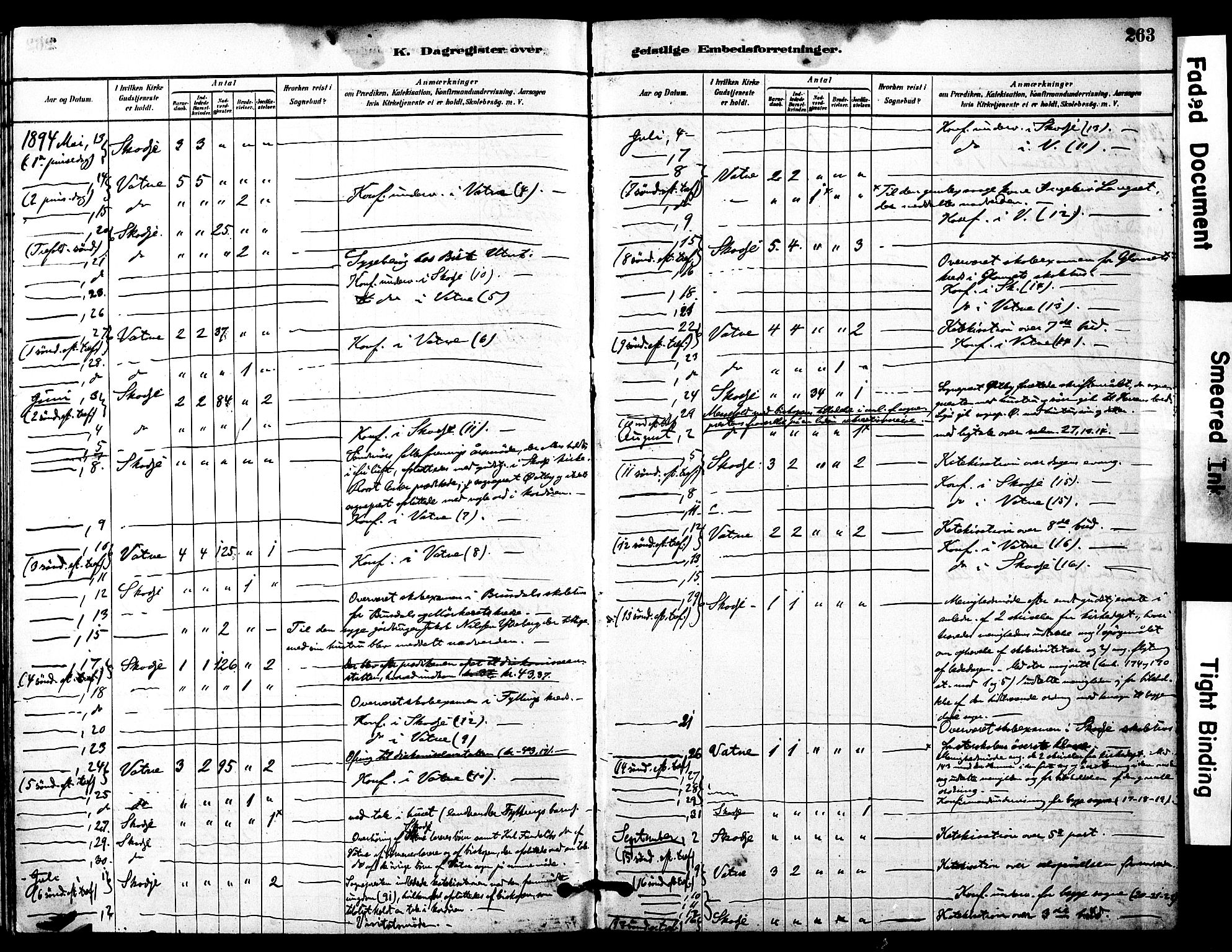 Ministerialprotokoller, klokkerbøker og fødselsregistre - Møre og Romsdal, SAT/A-1454/525/L0374: Parish register (official) no. 525A04, 1880-1899, p. 263