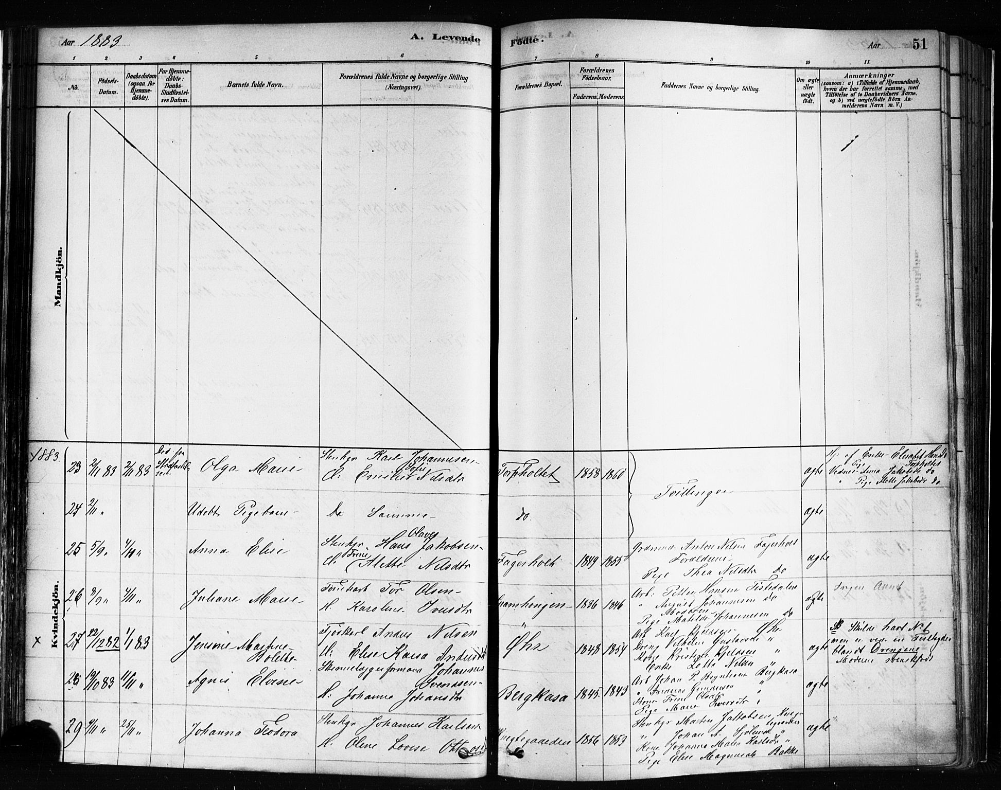 Idd prestekontor Kirkebøker, AV/SAO-A-10911/F/Fc/L0006a: Parish register (official) no. III 6A, 1878-1903, p. 51