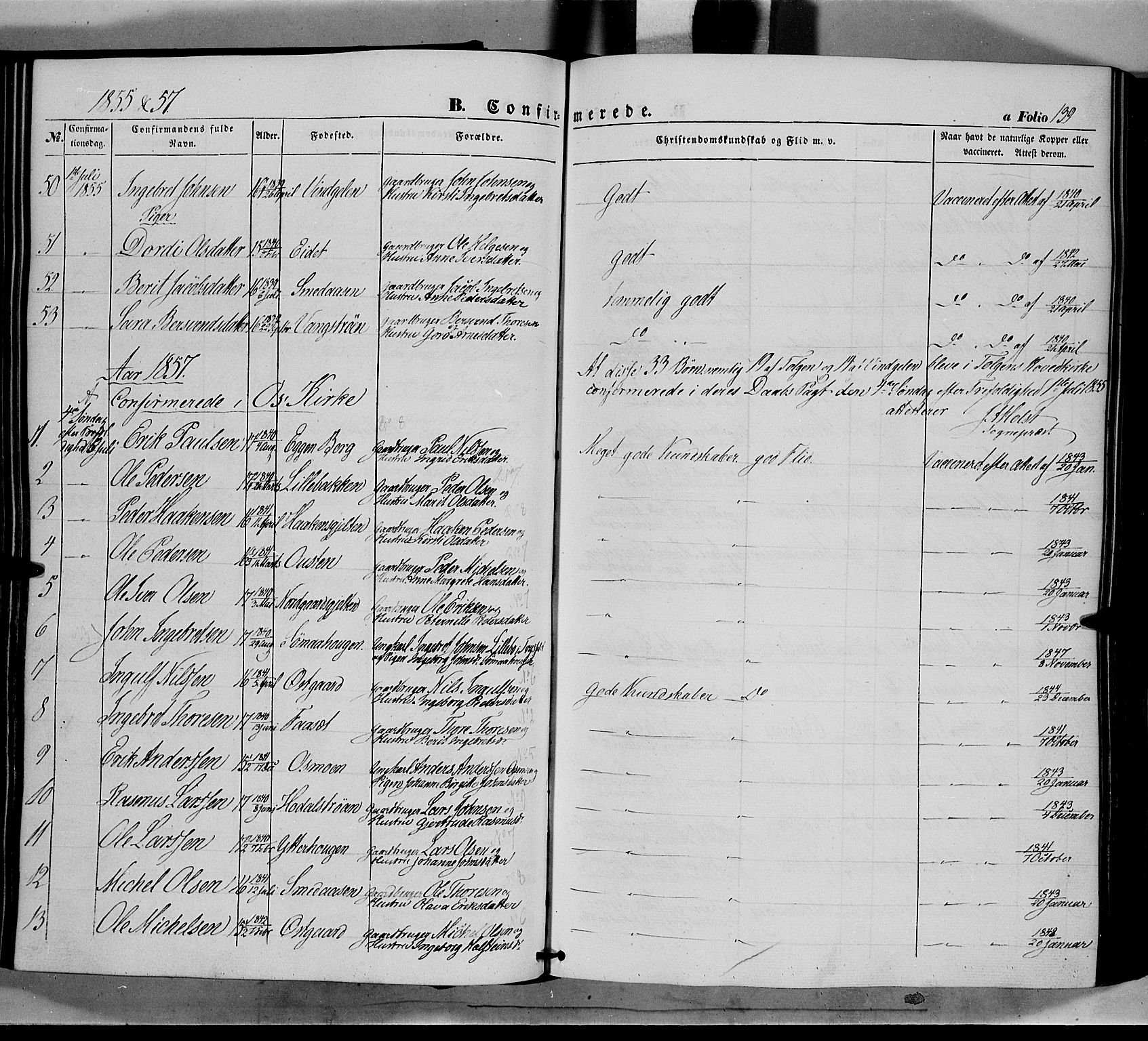 Tolga prestekontor, AV/SAH-PREST-062/K/L0006: Parish register (official) no. 6, 1852-1876, p. 139