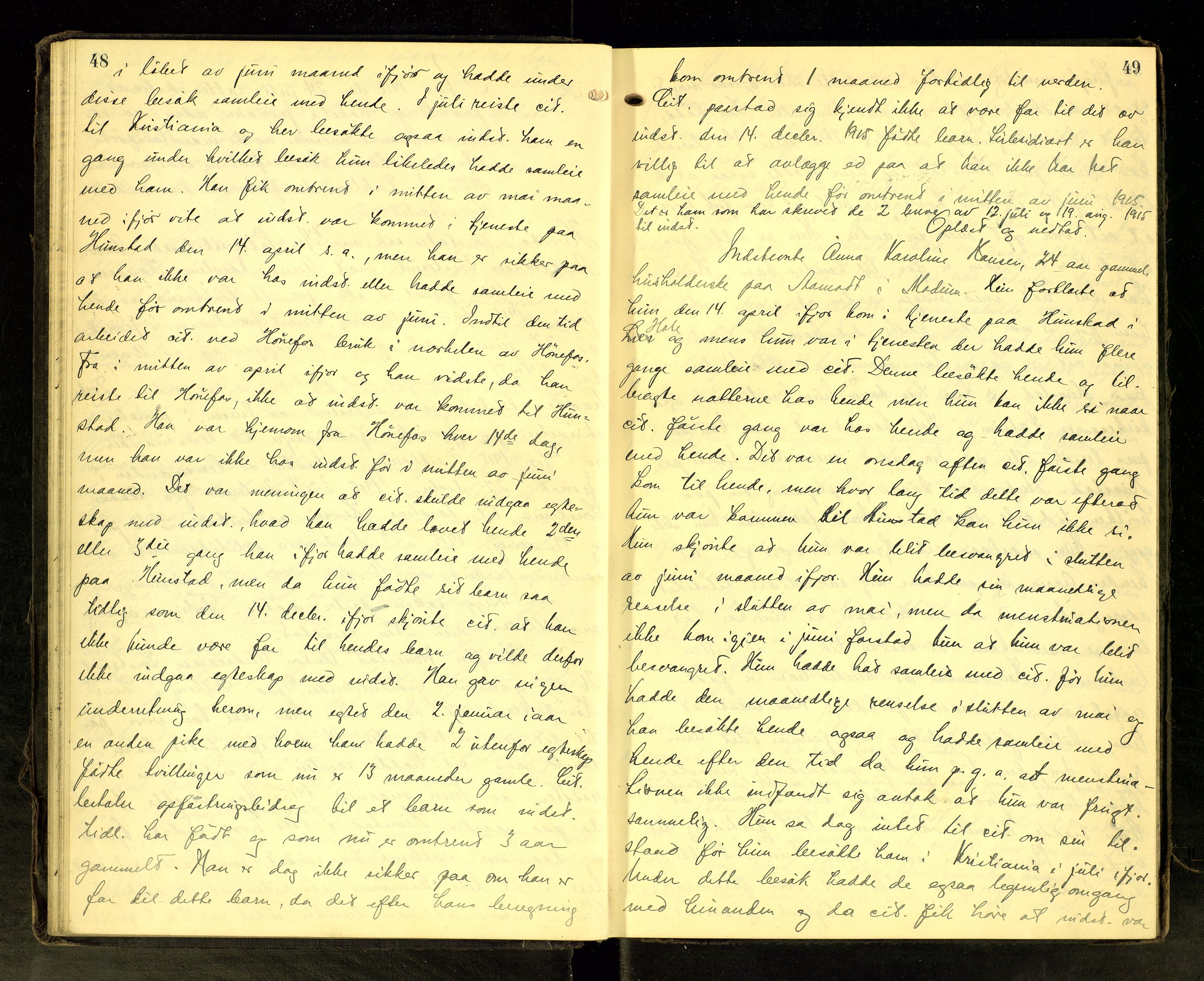 Hadeland og Land tingrett, AV/SAH-TING-010/G/Gc/L0056: Ekstrarettsprotokoll, 1916-1918, p. 48-49