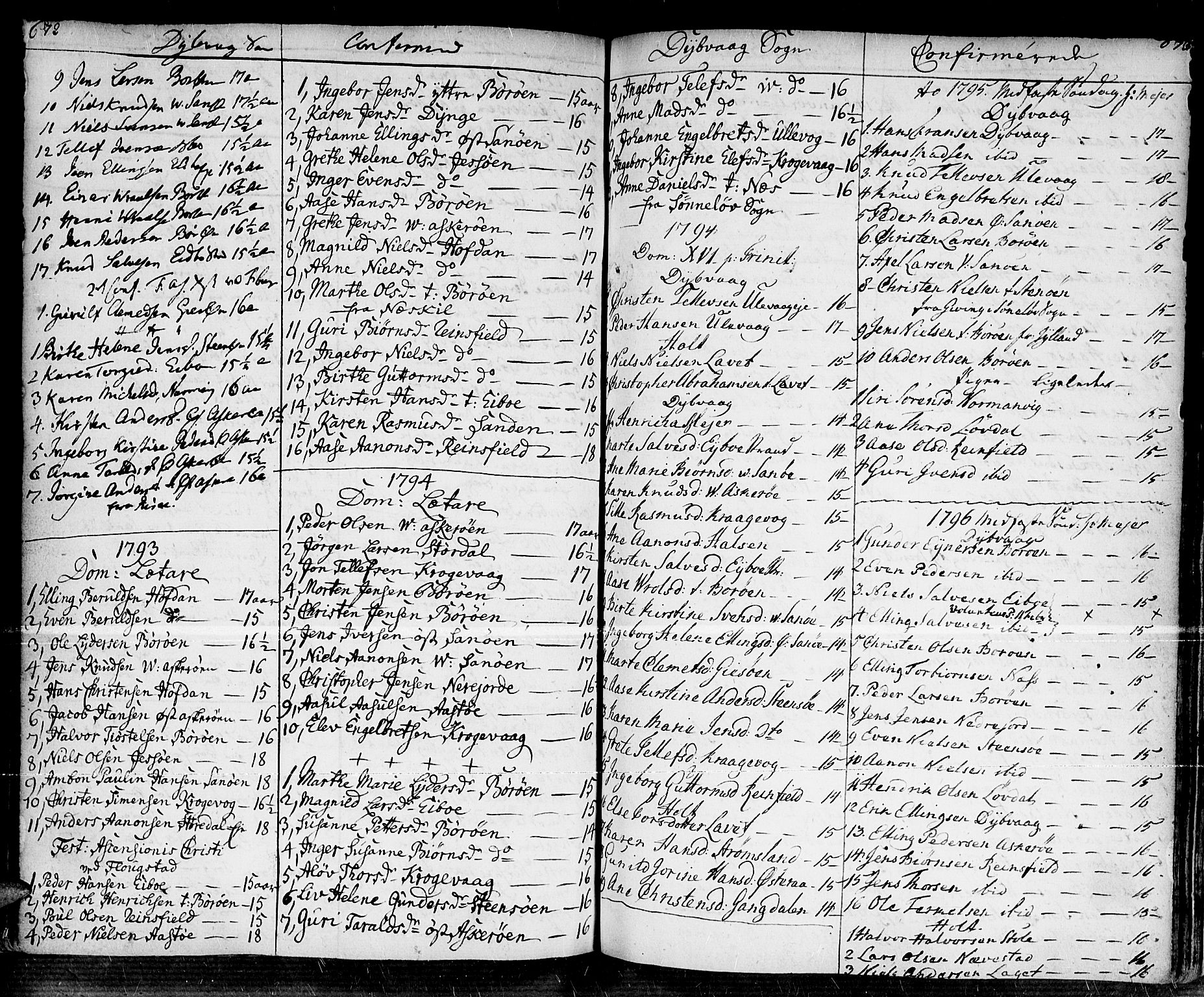Dypvåg sokneprestkontor, SAK/1111-0007/F/Fa/Faa/L0001: Parish register (official) no. A 1 /1, 1765-1798, p. 672-673