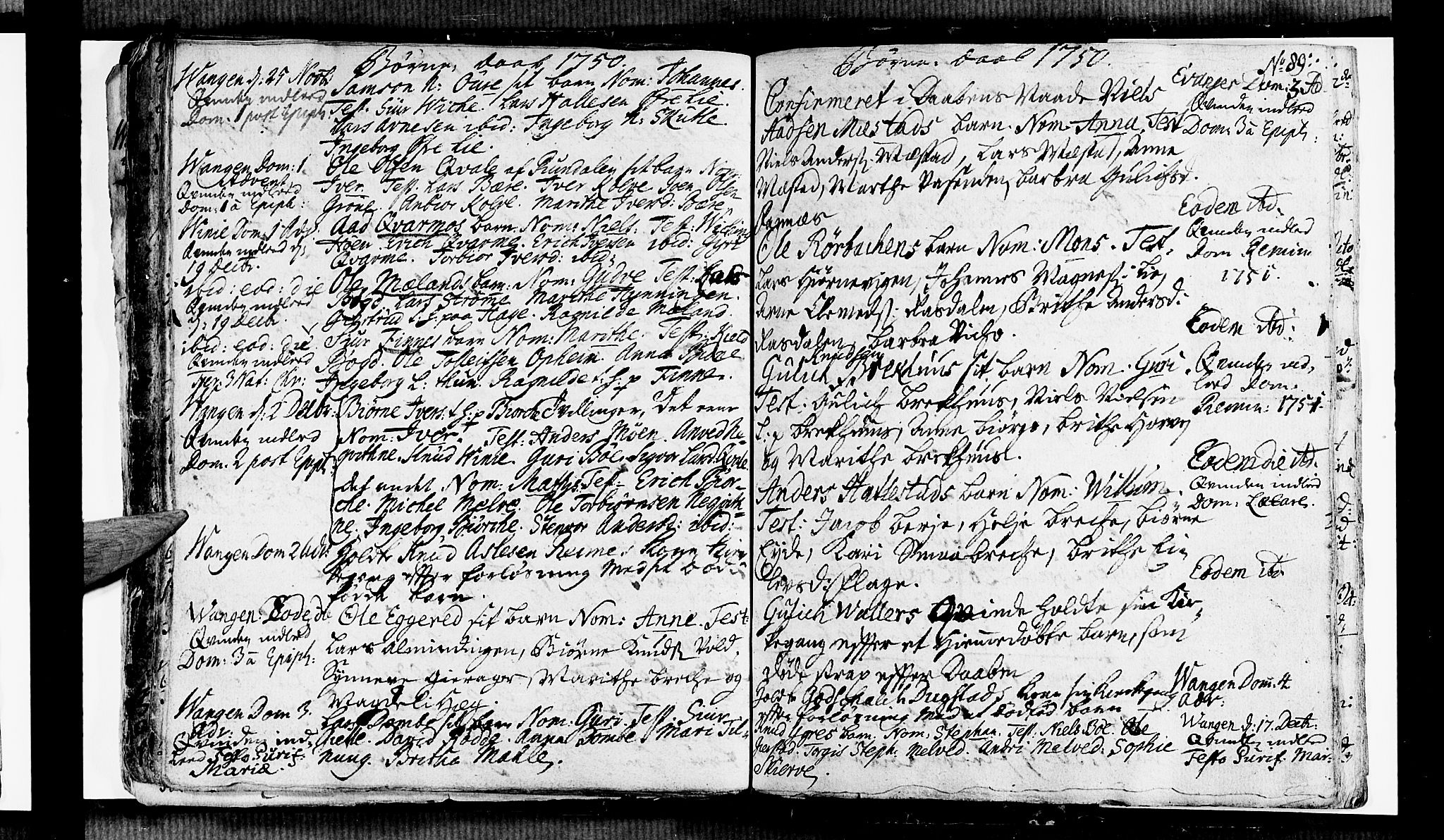 Voss sokneprestembete, AV/SAB-A-79001/H/Haa: Parish register (official) no. A 6, 1744-1752, p. 89