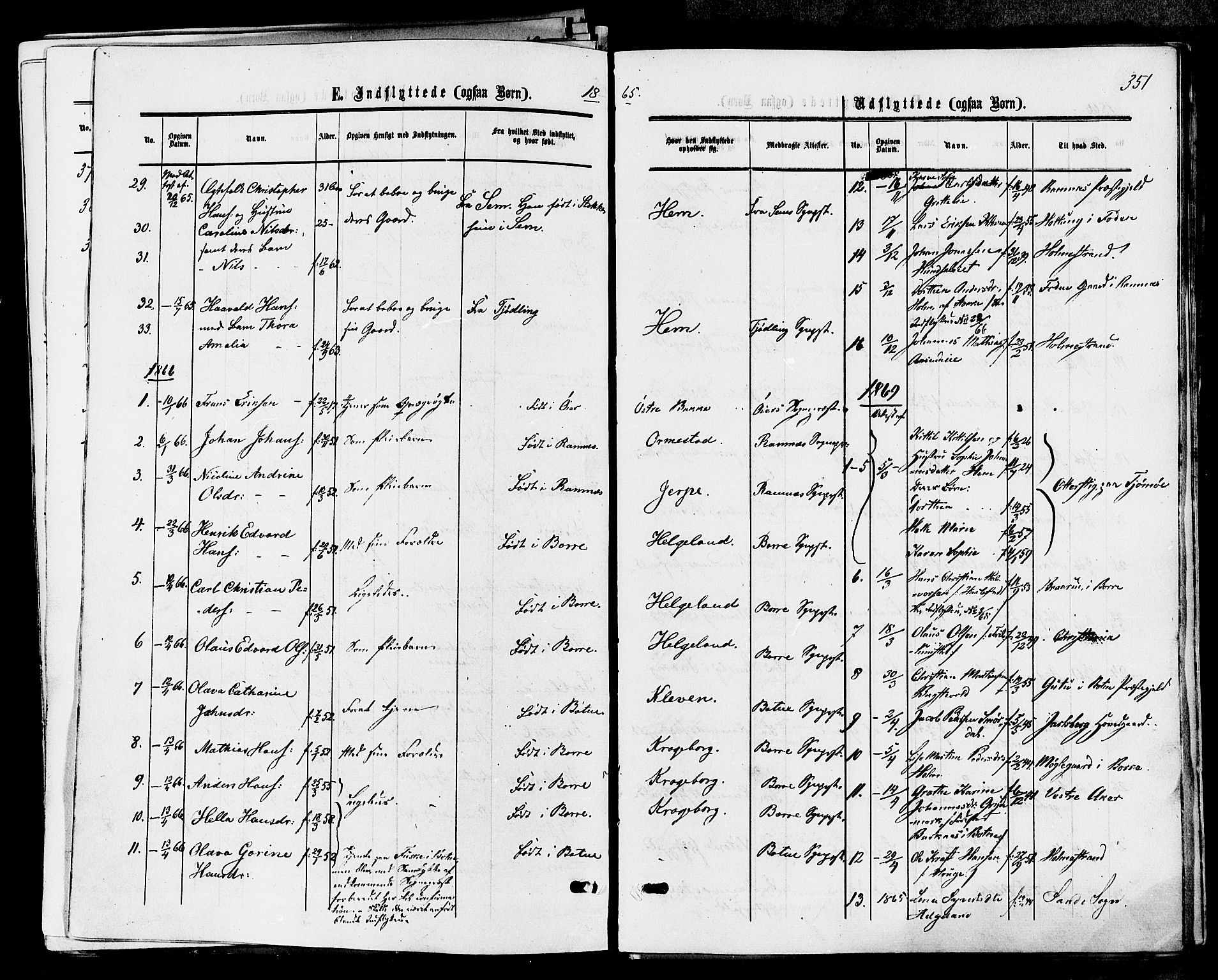 Våle kirkebøker, AV/SAKO-A-334/F/Fa/L0010: Parish register (official) no. I 10, 1861-1877, p. 351