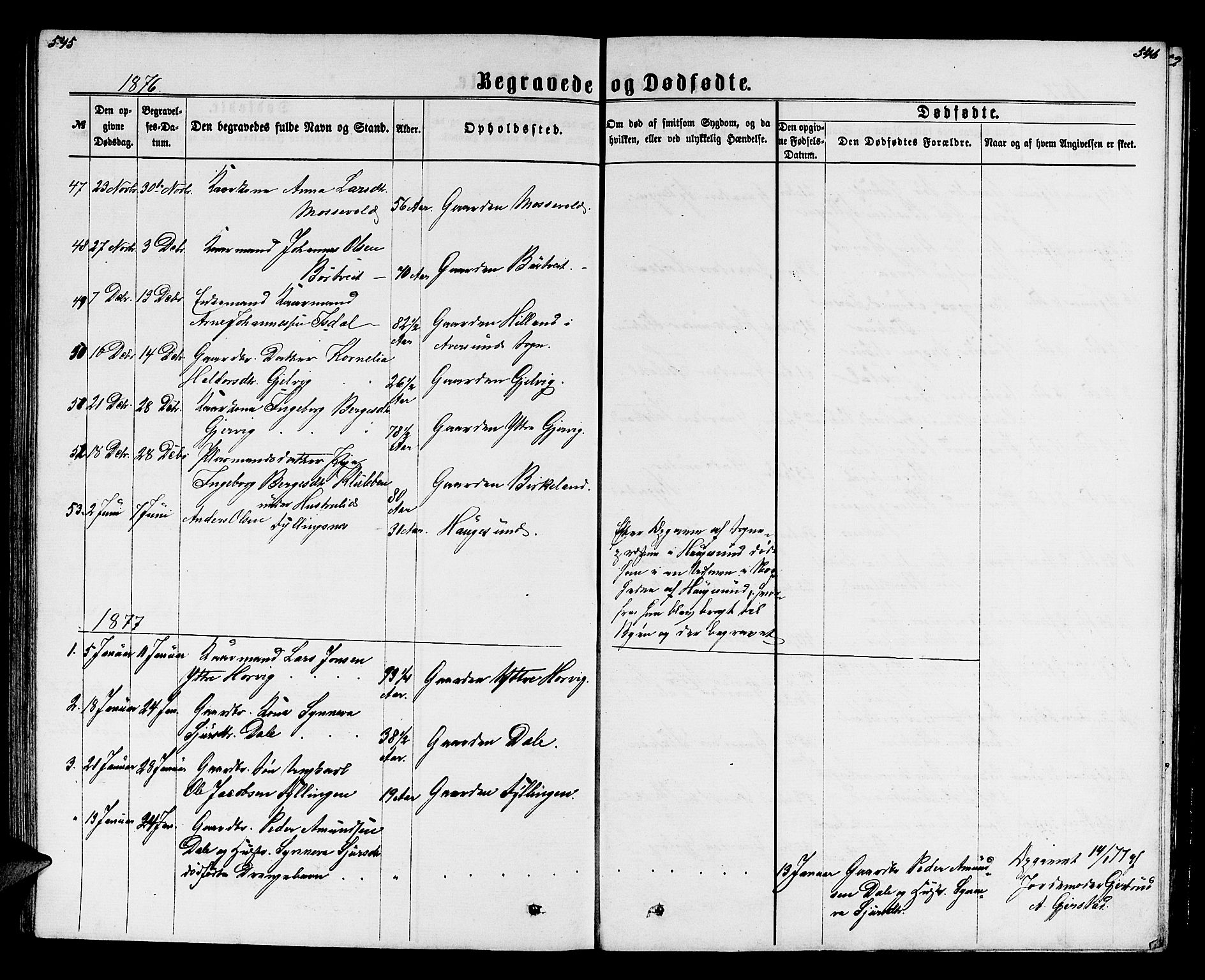 Hamre sokneprestembete, SAB/A-75501/H/Ha/Hab: Parish register (copy) no. B 2, 1863-1880, p. 545-546