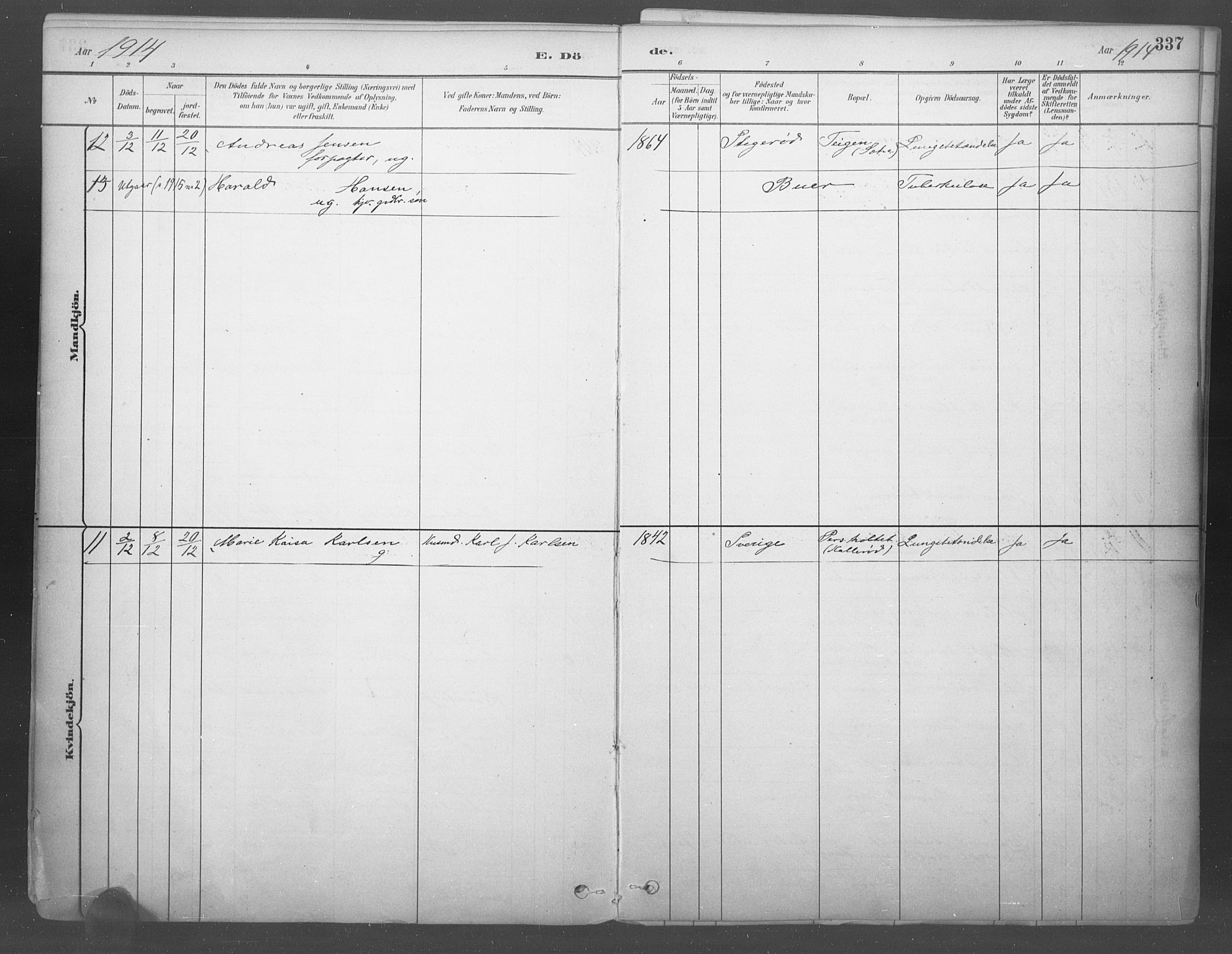 Idd prestekontor Kirkebøker, SAO/A-10911/F/Fb/L0002: Parish register (official) no. II 2, 1882-1923, p. 337