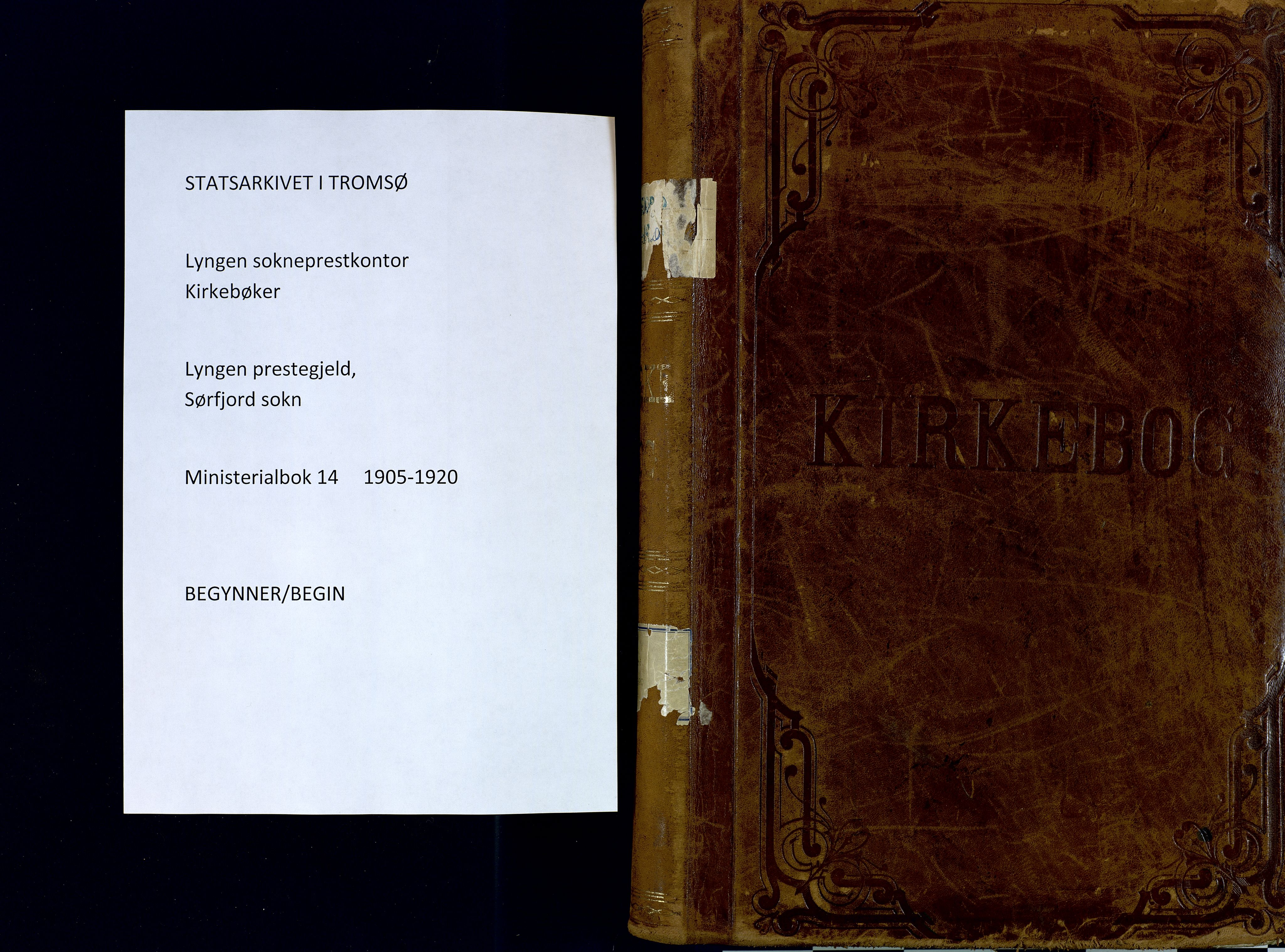 Lyngen sokneprestembete, SATØ/S-1289/H/He/Hea/L0014kirke: Parish register (official) no. 14, 1905-1920