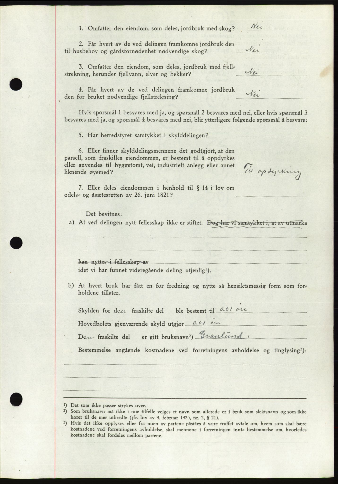 Søre Sunnmøre sorenskriveri, AV/SAT-A-4122/1/2/2C/L0076: Mortgage book no. 2A, 1943-1944, Diary no: : 1032/1944