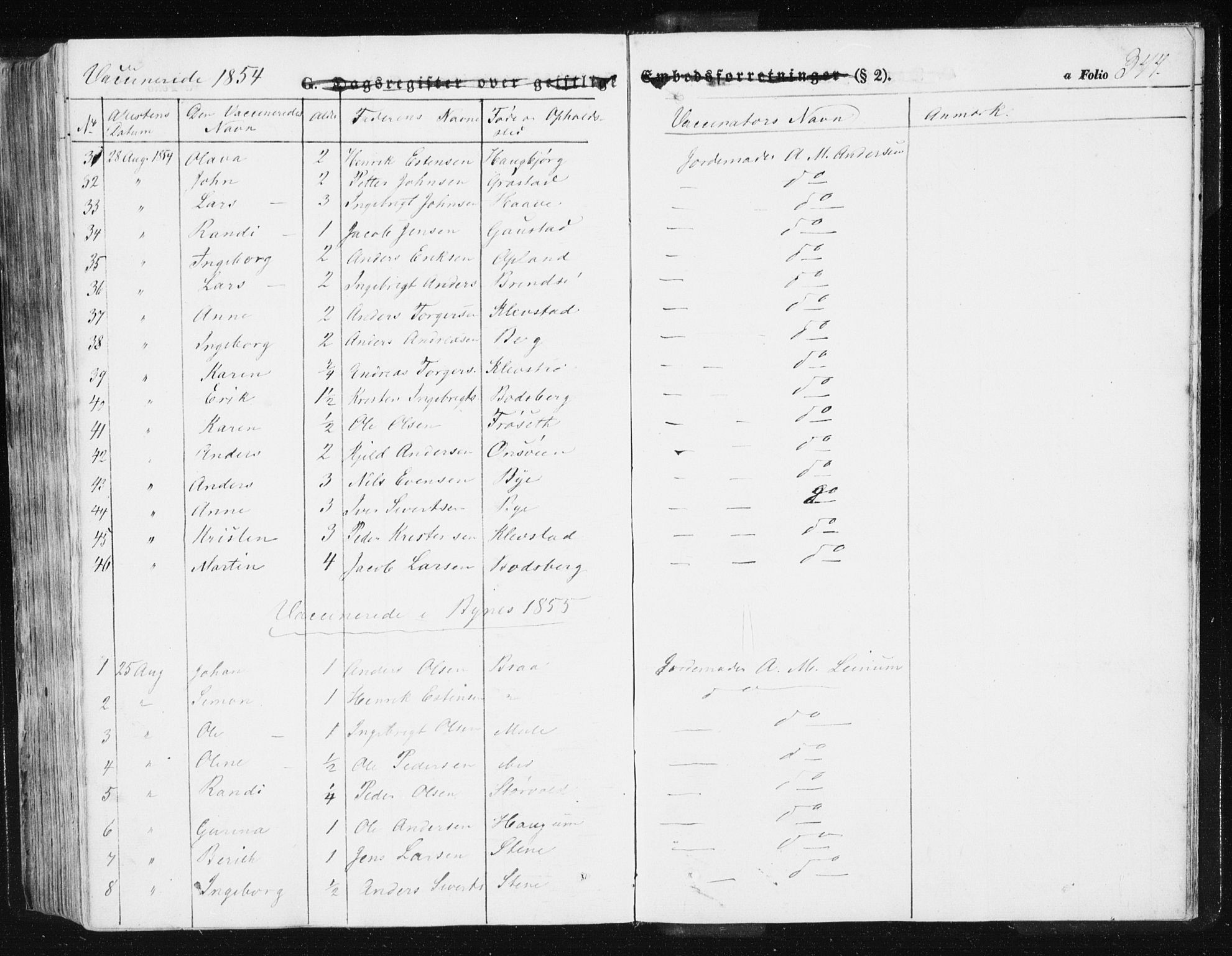 Ministerialprotokoller, klokkerbøker og fødselsregistre - Sør-Trøndelag, SAT/A-1456/612/L0376: Parish register (official) no. 612A08, 1846-1859, p. 344