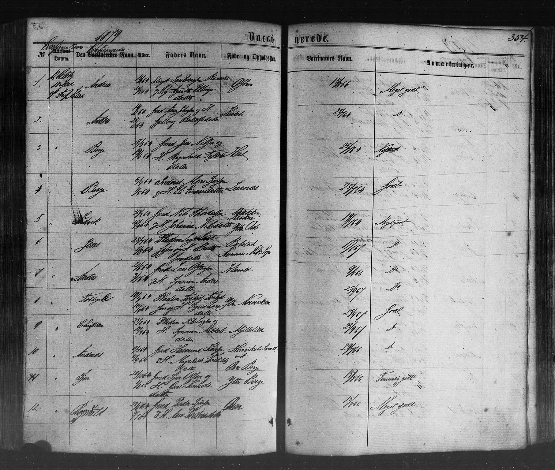 Lavik sokneprestembete, SAB/A-80901: Parish register (official) no. A 4, 1864-1881, p. 354