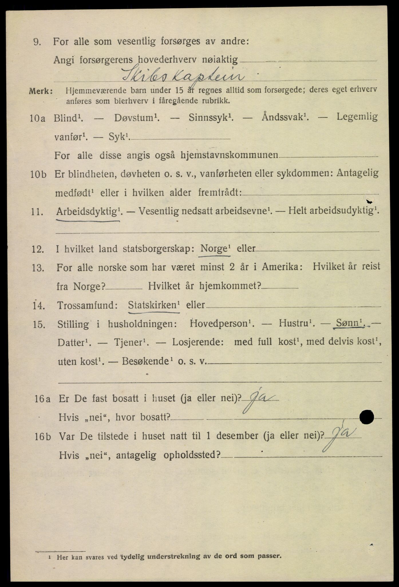 SAK, 1920 census for Farsund, 1920, p. 3996