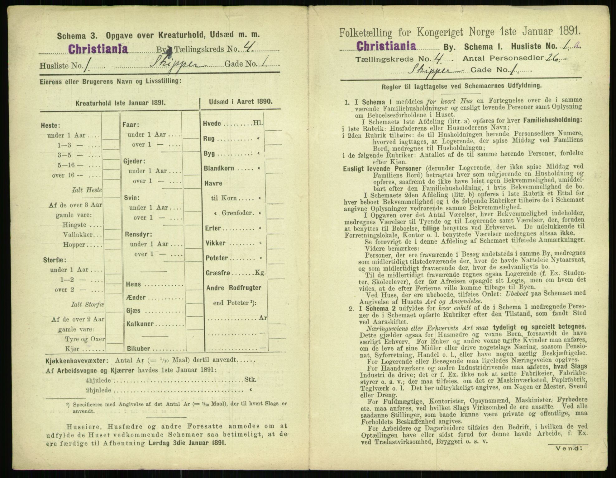 RA, 1891 census for 0301 Kristiania, 1891, p. 2056