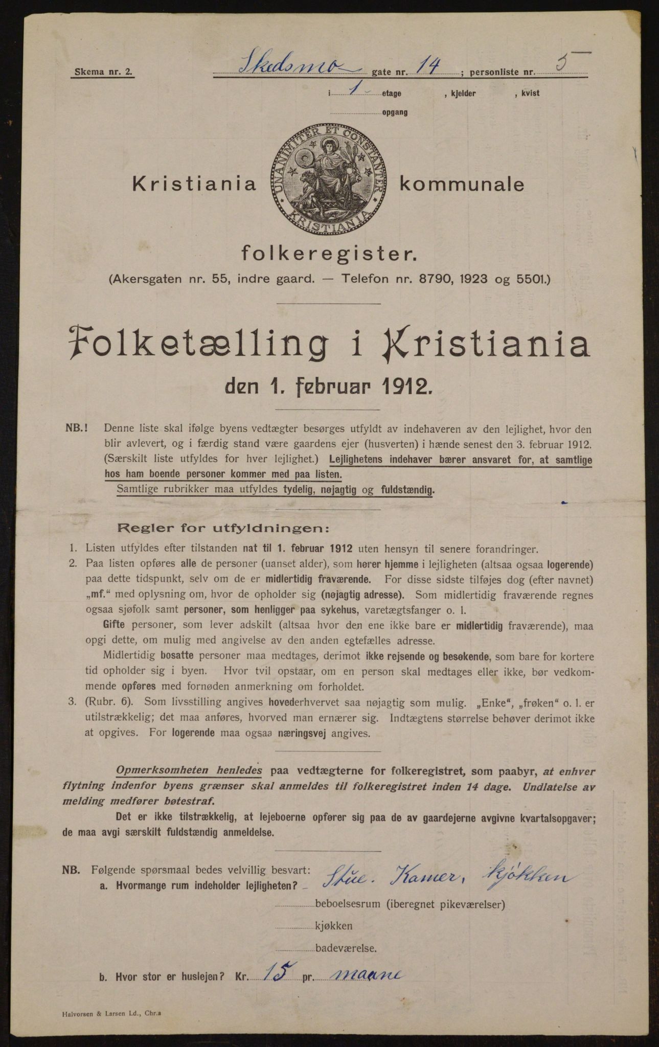 OBA, Municipal Census 1912 for Kristiania, 1912, p. 95690