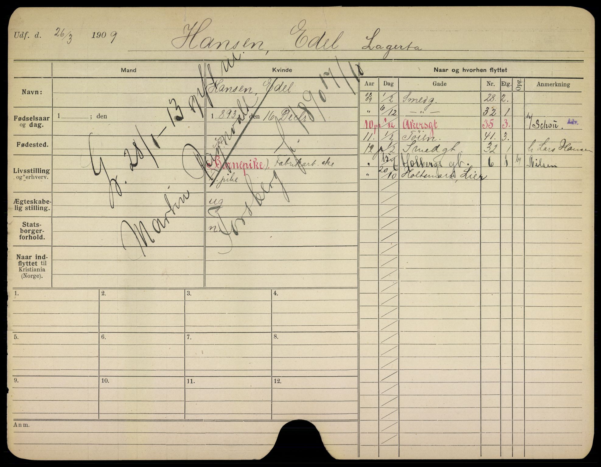 Oslo folkeregister, Registerkort, AV/SAO-A-11715/K/Kb/L0017: H - L, 1913