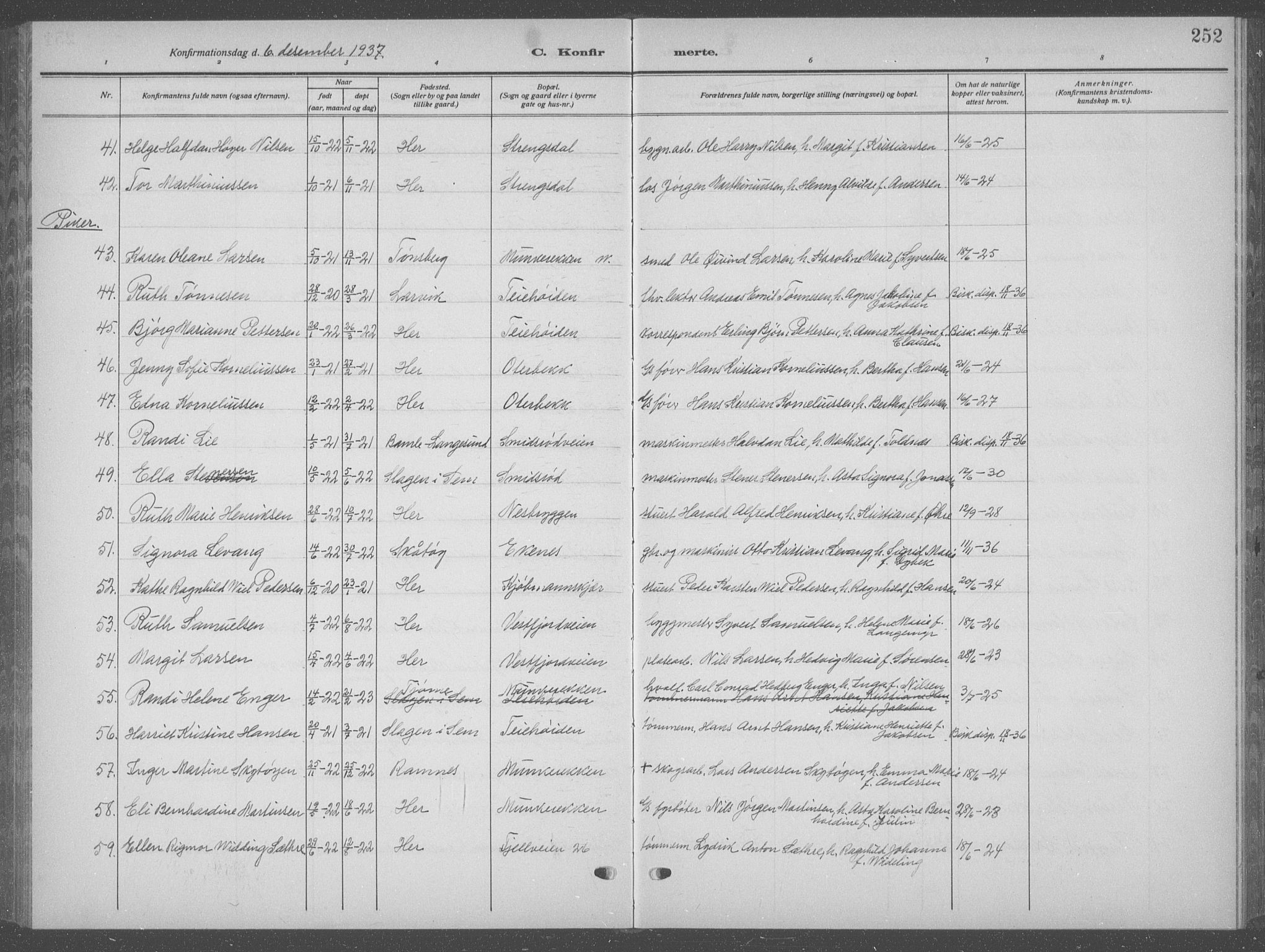 Nøtterøy kirkebøker, AV/SAKO-A-354/G/Ga/L0006: Parish register (copy) no. I 6, 1925-1939, p. 252