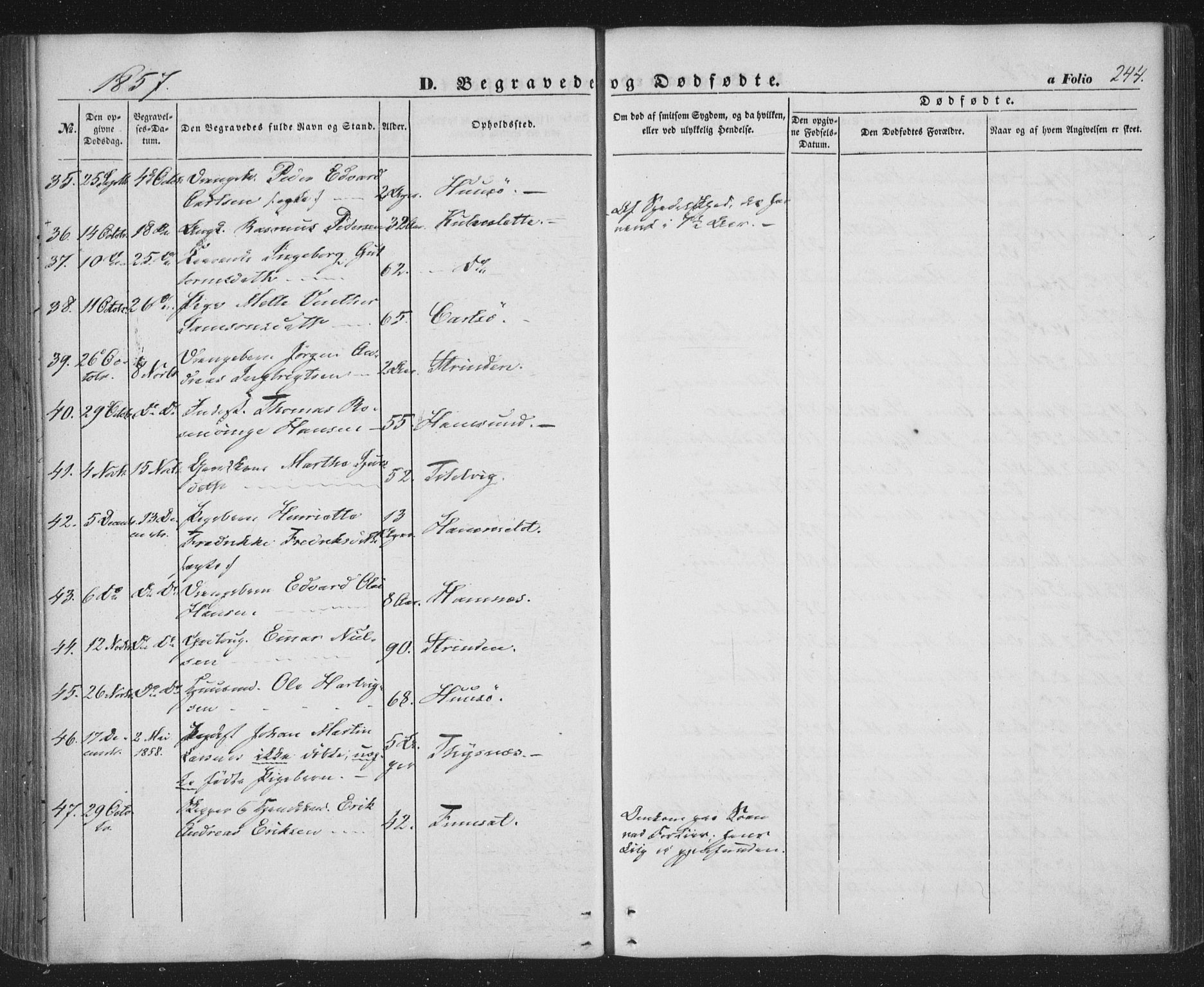 Ministerialprotokoller, klokkerbøker og fødselsregistre - Nordland, SAT/A-1459/859/L0844: Parish register (official) no. 859A04, 1849-1862, p. 244