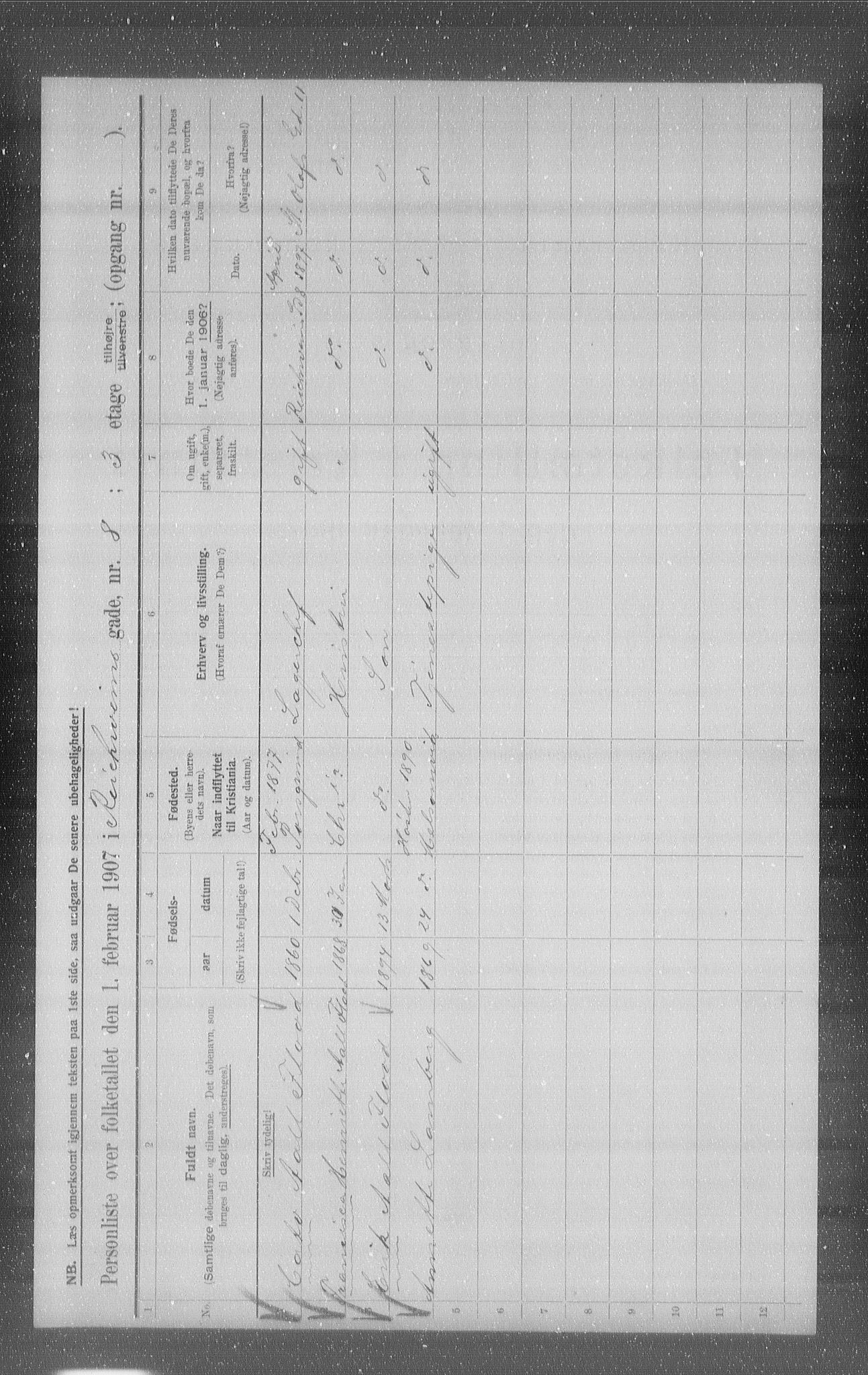 OBA, Municipal Census 1907 for Kristiania, 1907, p. 42264