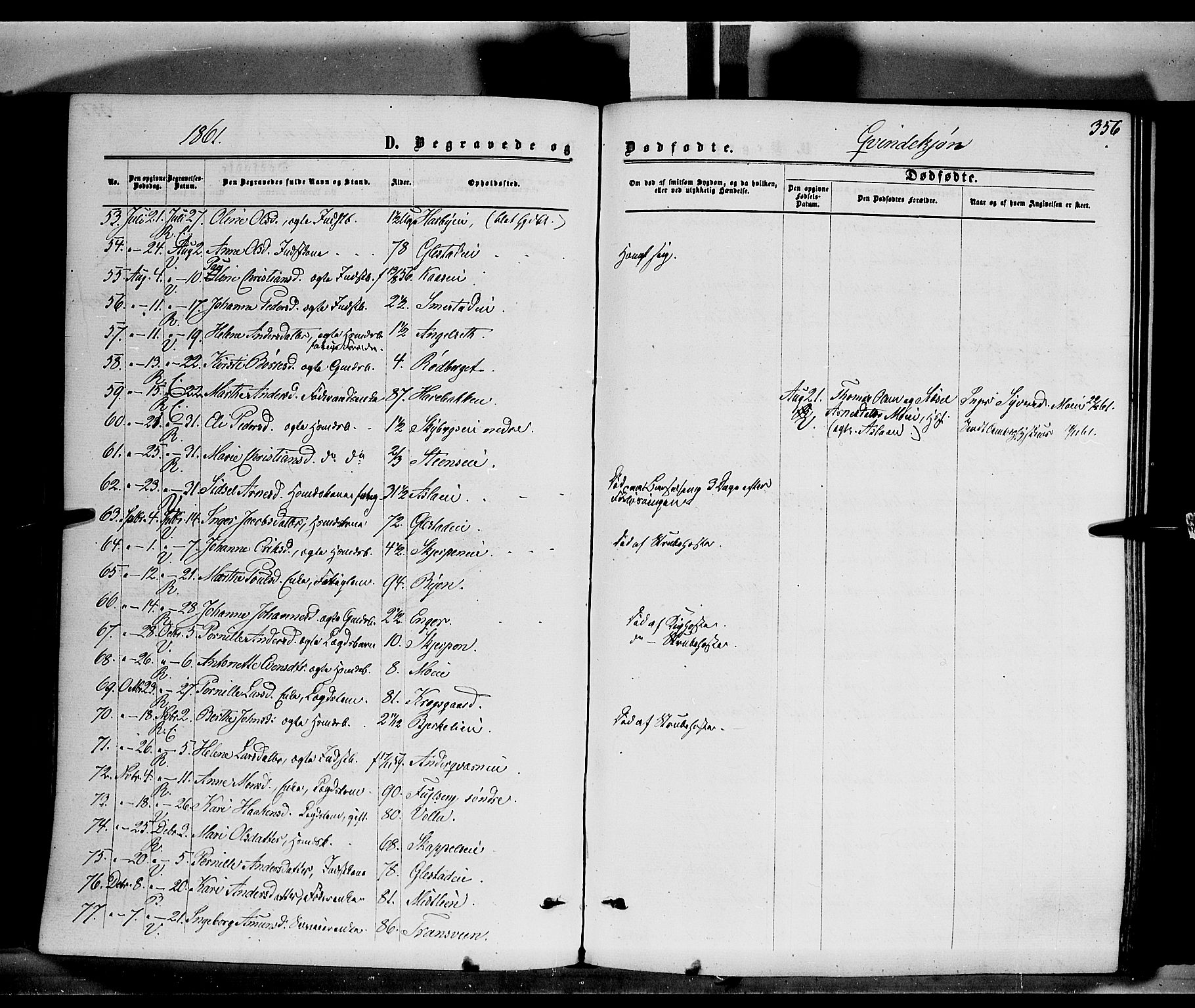 Ringsaker prestekontor, AV/SAH-PREST-014/K/Ka/L0010: Parish register (official) no. 10, 1861-1869, p. 356