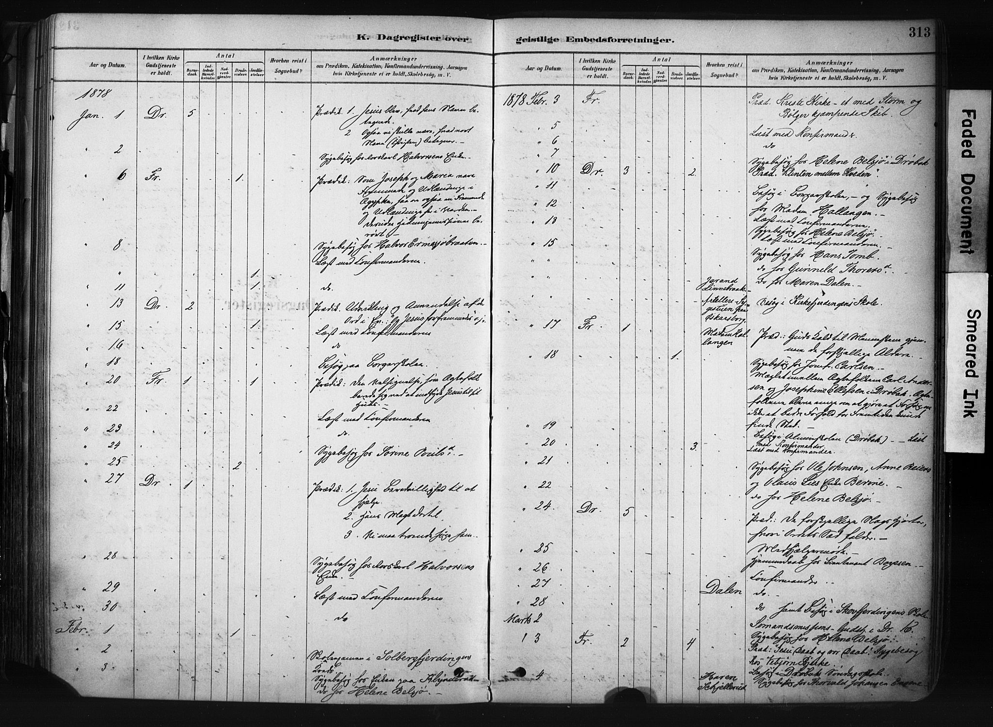 Drøbak prestekontor Kirkebøker, AV/SAO-A-10142a/F/Fb/L0001: Parish register (official) no. II 1, 1878-1891, p. 313