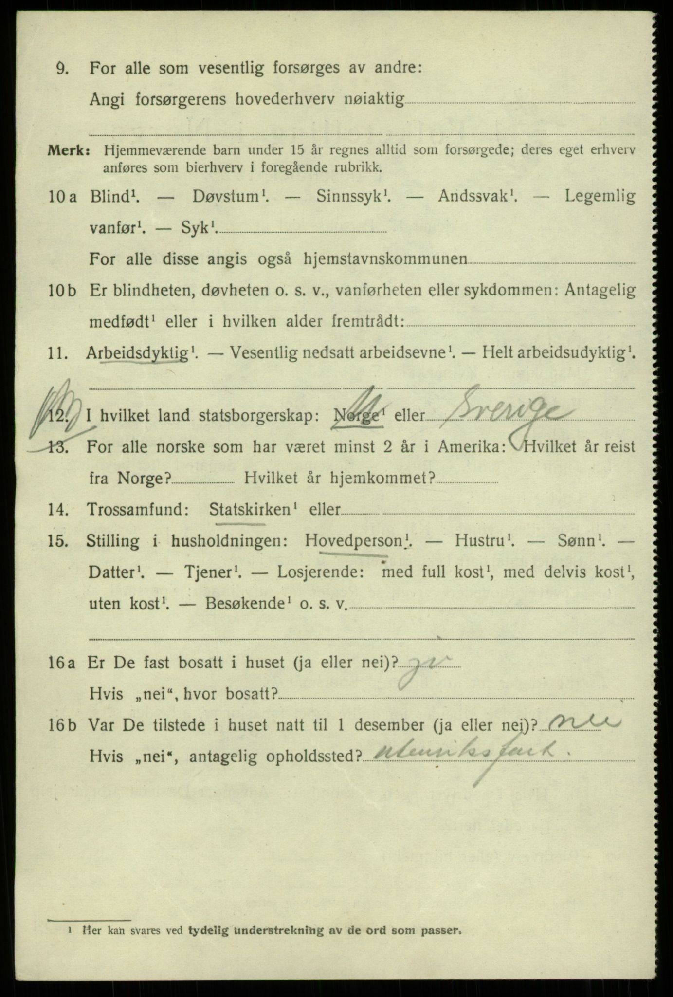 SAB, 1920 census for Bergen, 1920, p. 83315