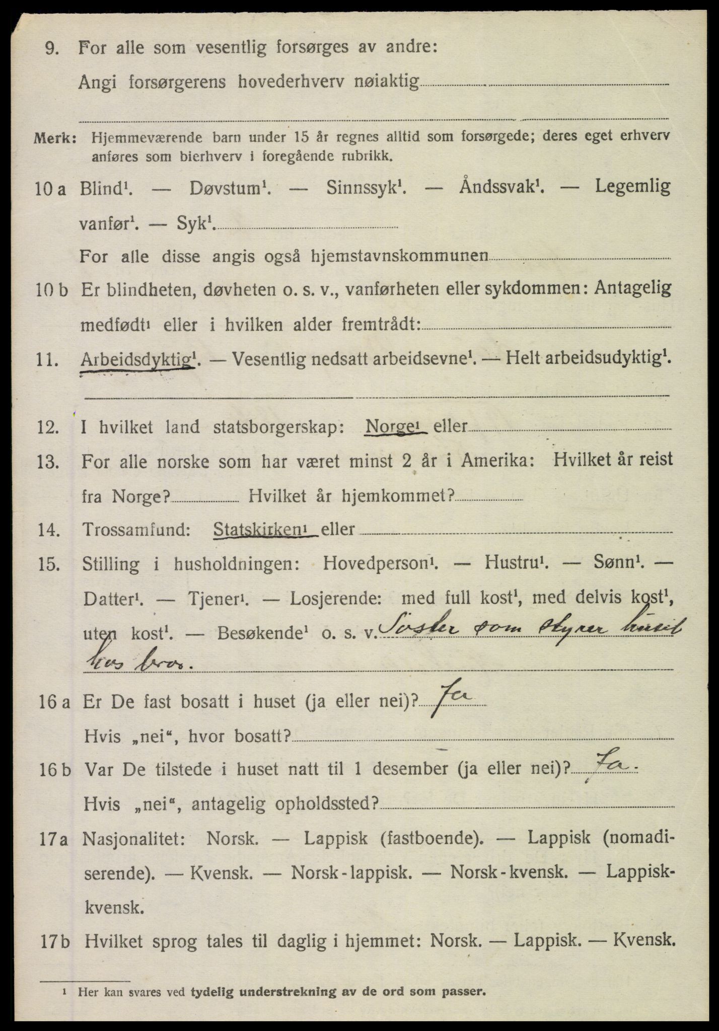 SAT, 1920 census for Kolvereid, 1920, p. 1500