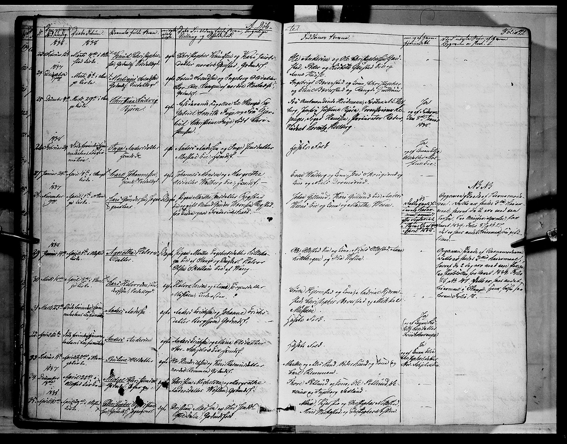 Stange prestekontor, AV/SAH-PREST-002/K/L0010: Parish register (official) no. 10, 1835-1845, p. 27