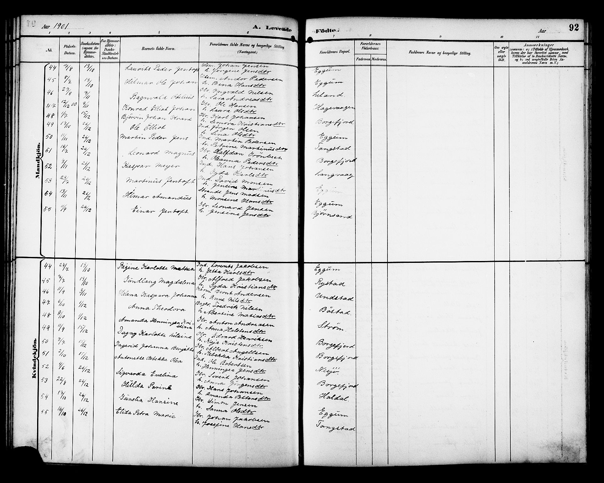 Ministerialprotokoller, klokkerbøker og fødselsregistre - Nordland, AV/SAT-A-1459/880/L1141: Parish register (copy) no. 880C03, 1893-1928, p. 92