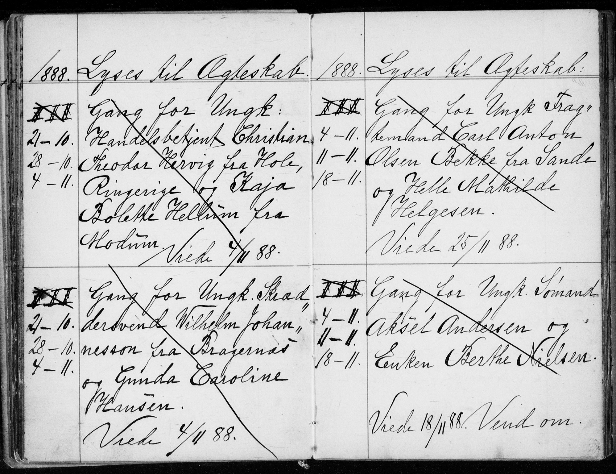 Strømsø kirkebøker, AV/SAKO-A-246/H/Ha/L0007: Banns register no. 7, 1884-1896