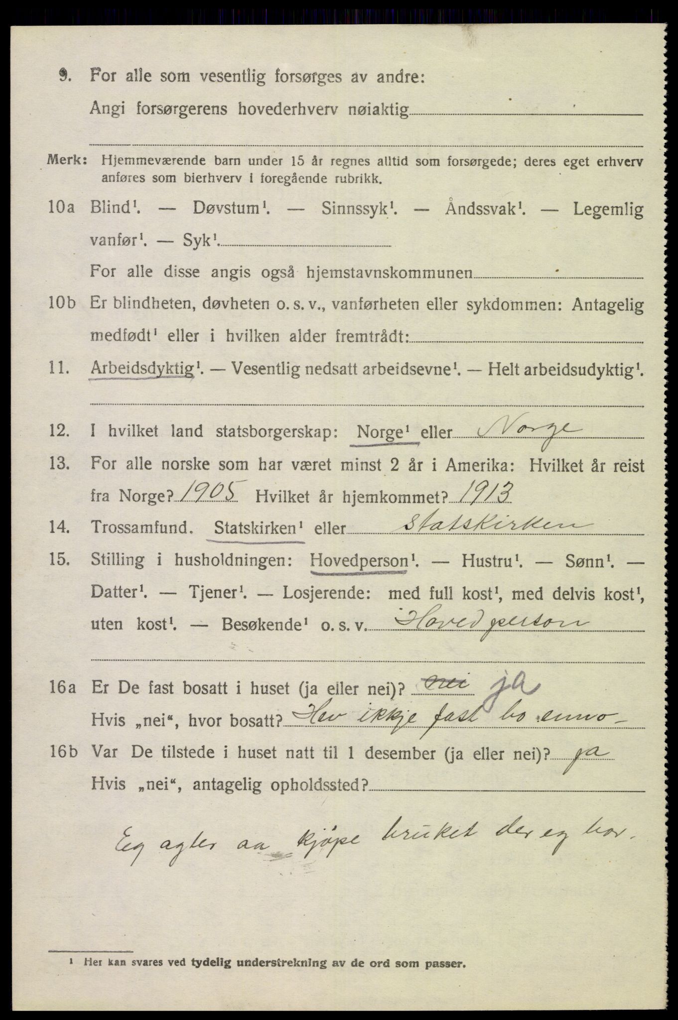 SAK, 1920 census for Tonstad, 1920, p. 993