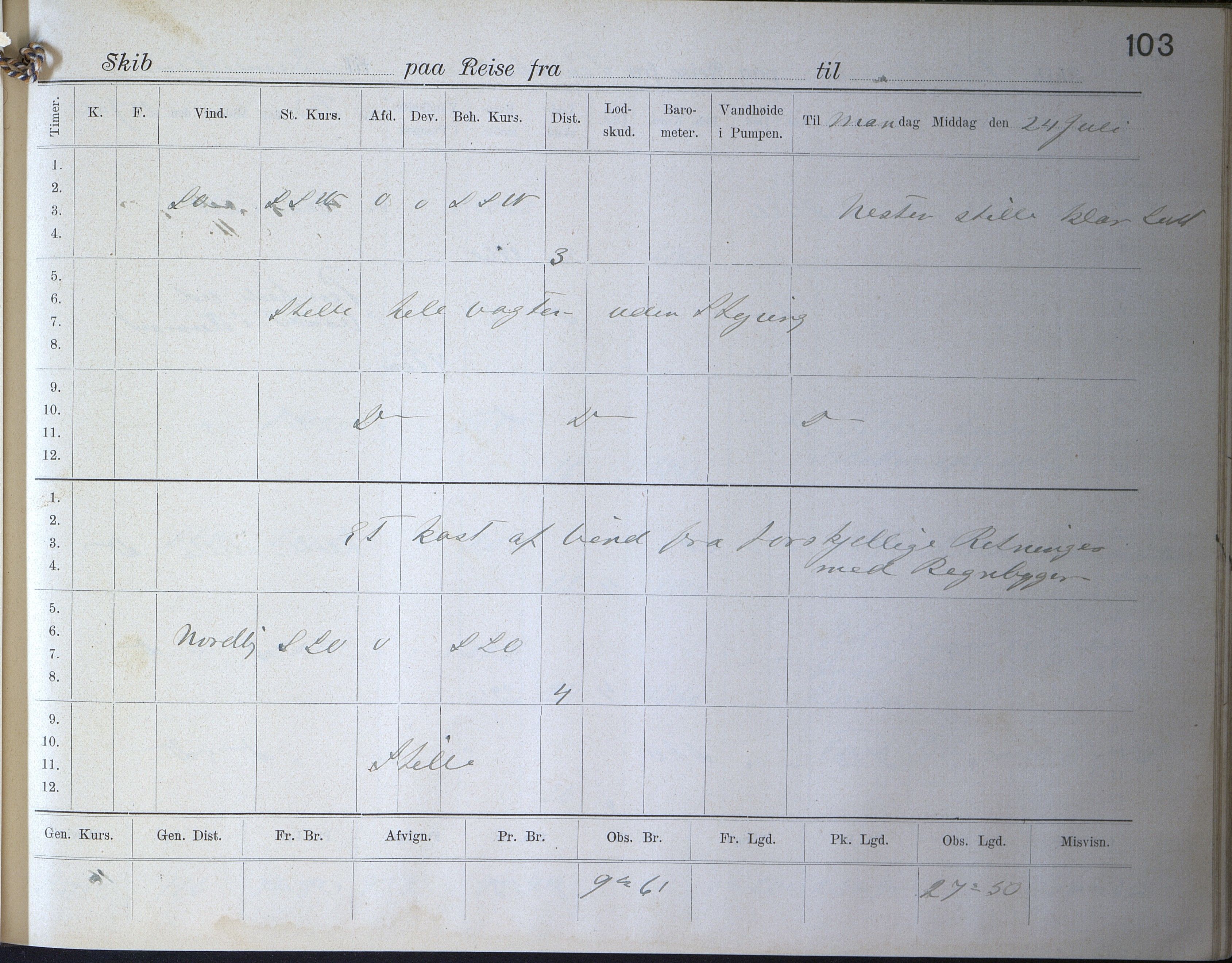 Fartøysarkivet, AAKS/PA-1934/F/L0272: Pehr Ugland (bark), 1891-1929, p. 103