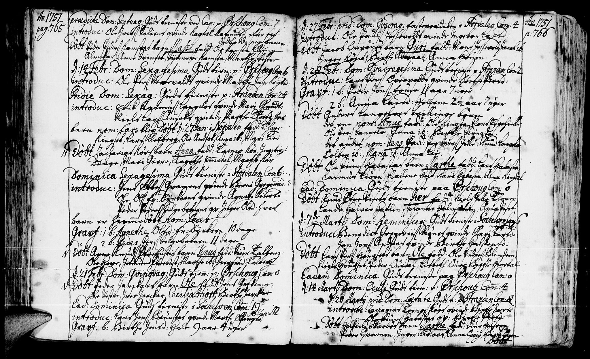Ministerialprotokoller, klokkerbøker og fødselsregistre - Møre og Romsdal, AV/SAT-A-1454/522/L0307: Parish register (official) no. 522A02, 1743-1773, p. 765-766