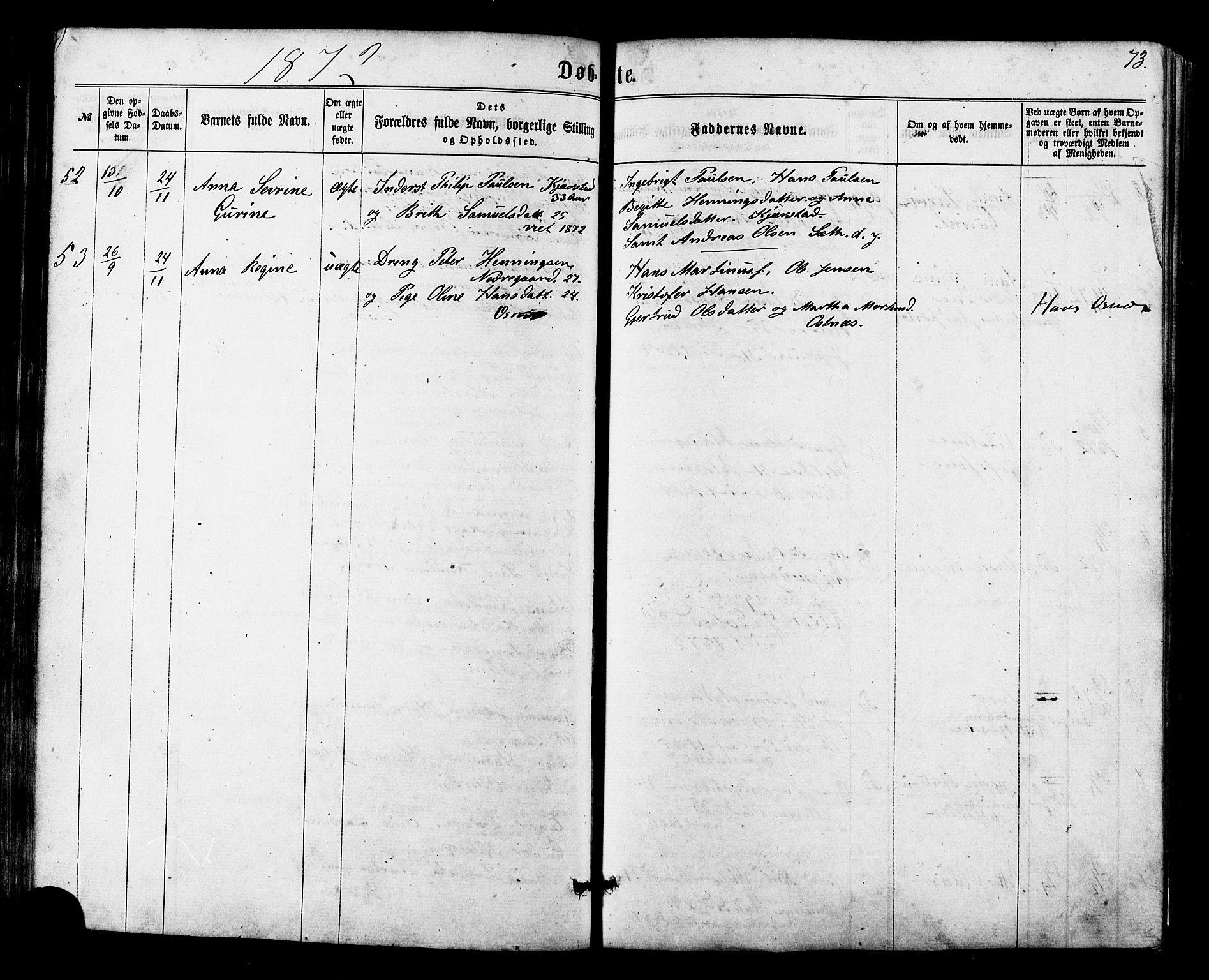 Ministerialprotokoller, klokkerbøker og fødselsregistre - Møre og Romsdal, SAT/A-1454/536/L0498: Parish register (official) no. 536A07, 1862-1875, p. 73