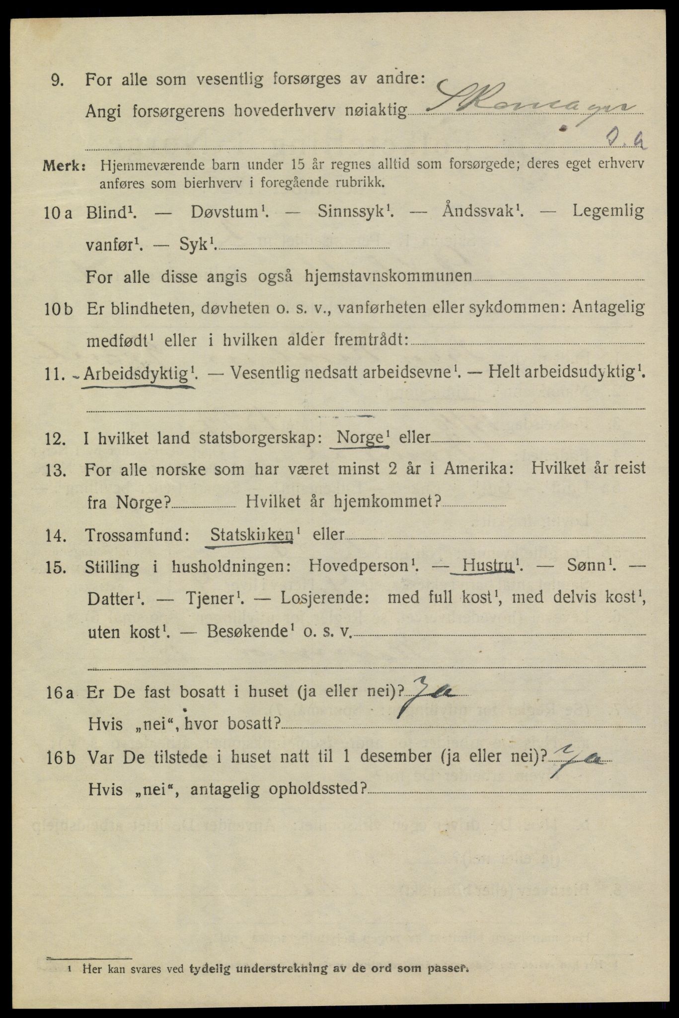 SAKO, 1920 census for Stathelle, 1920, p. 830