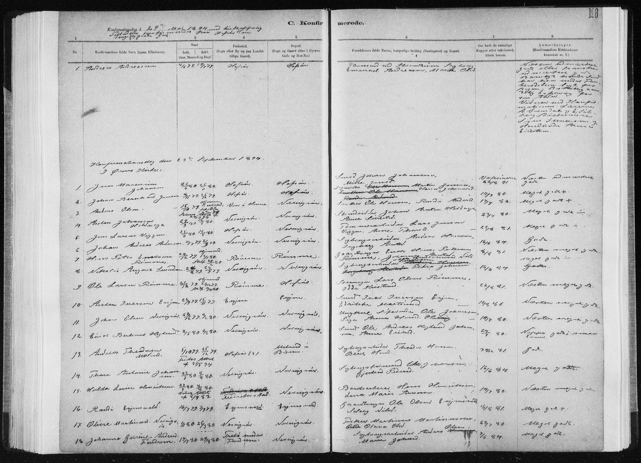 Ministerialprotokoller, klokkerbøker og fødselsregistre - Sør-Trøndelag, AV/SAT-A-1456/668/L0818: Parish register (copy) no. 668C07, 1885-1898, p. 198