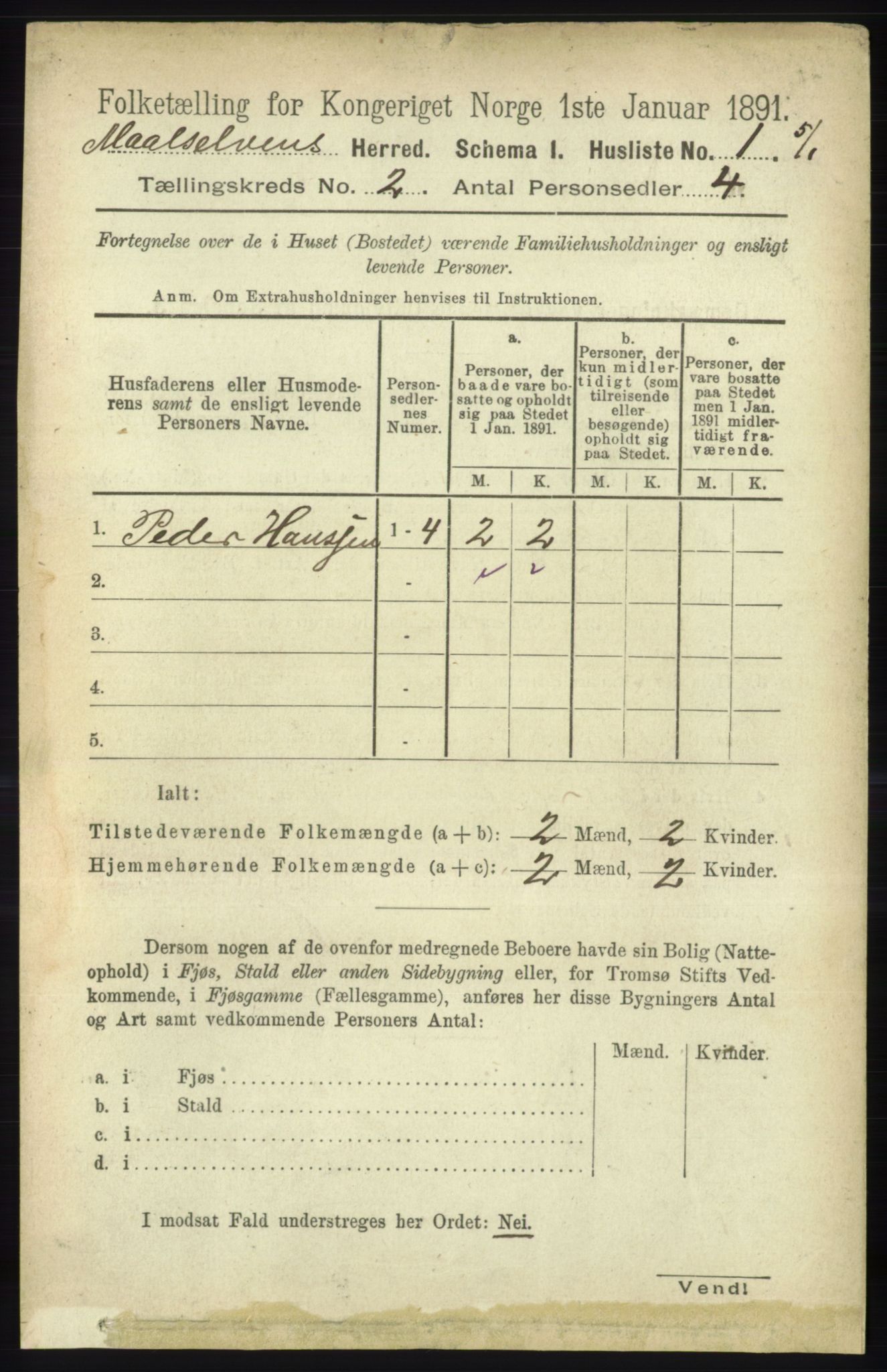 RA, 1891 census for 1924 Målselv, 1891, p. 262