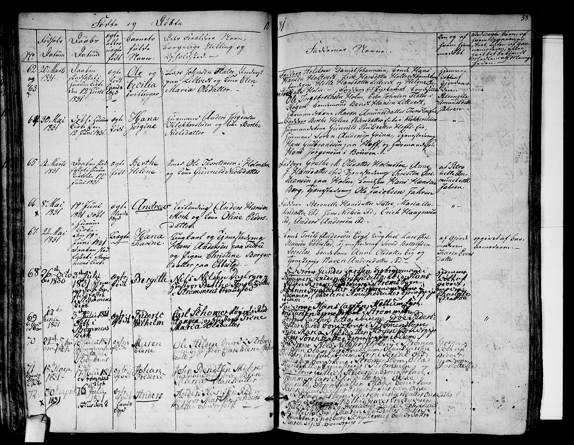 Hurum kirkebøker, AV/SAKO-A-229/F/Fa/L0010: Parish register (official) no. 10, 1827-1846, p. 58