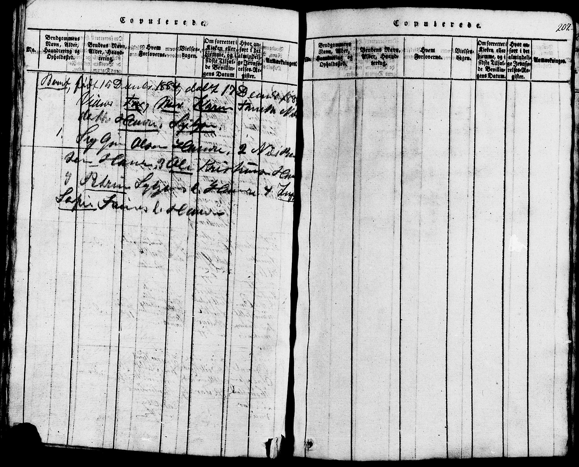 Lund sokneprestkontor, SAST/A-101809/S07/L0002: Parish register (copy) no. B 2, 1816-1832, p. 207