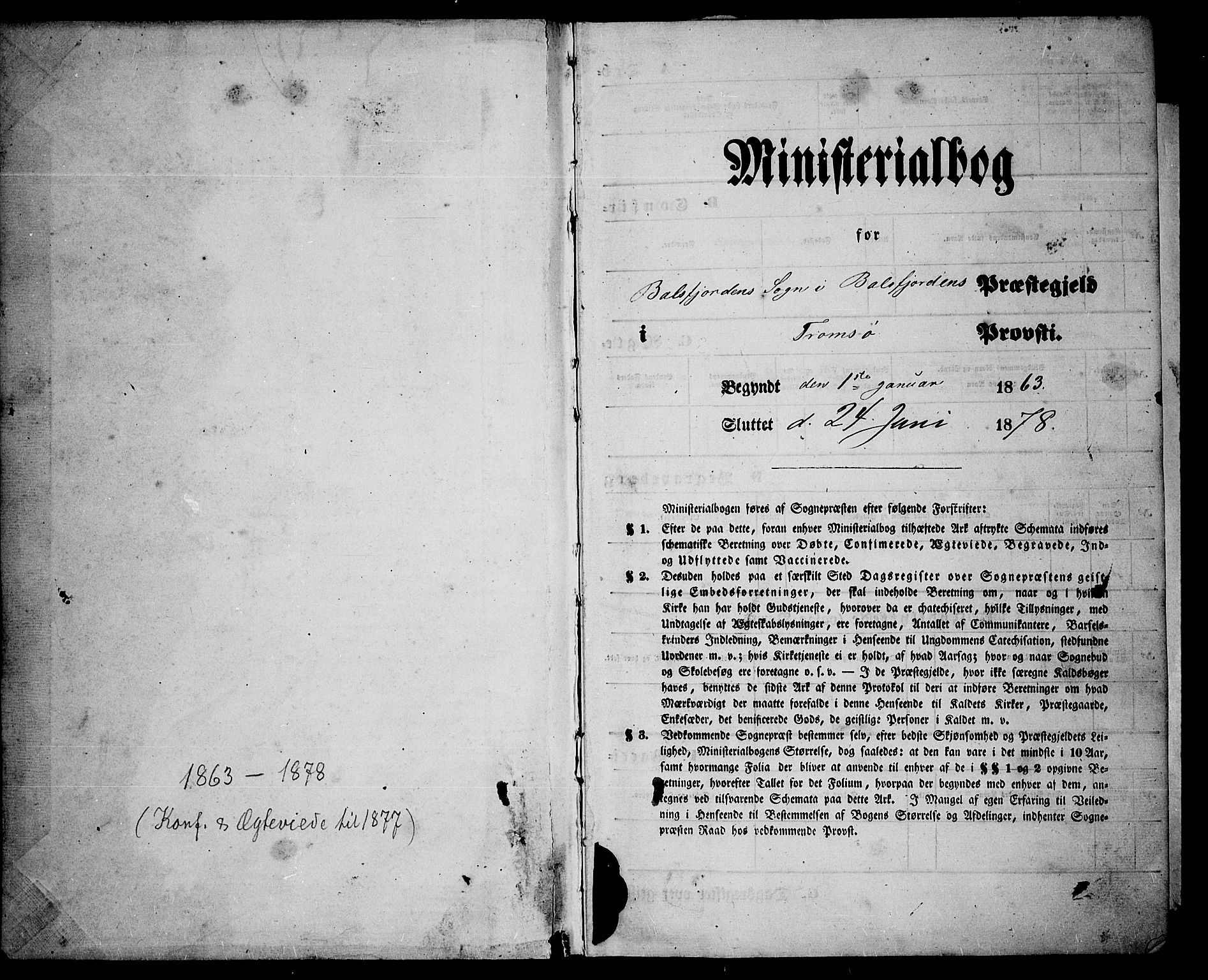 Balsfjord sokneprestembete, AV/SATØ-S-1303/G/Ga/L0006klokker: Parish register (copy) no. 6, 1863-1878